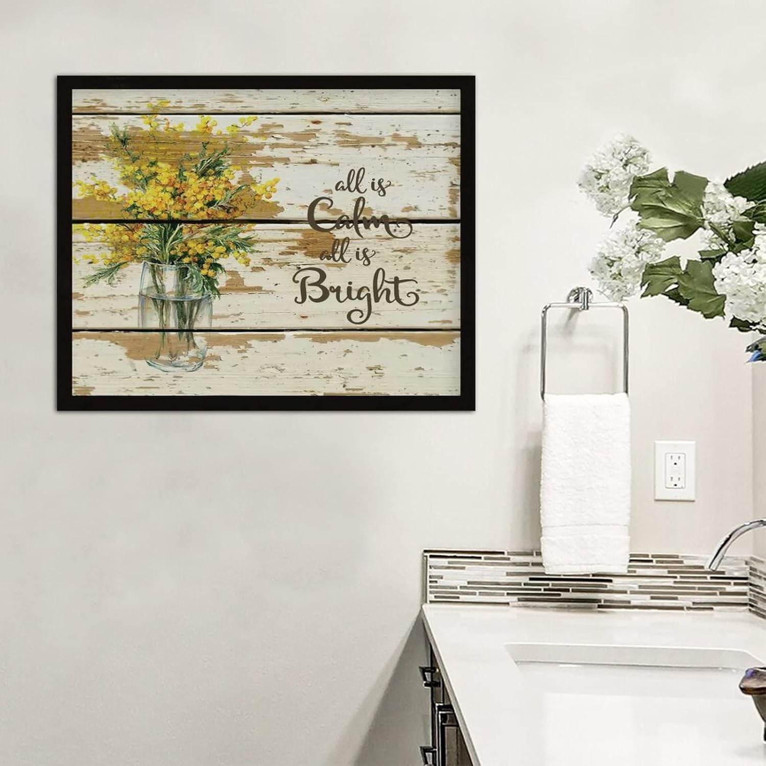 Funny Framed Wooden Wall Plaque All is Calm All is Bright