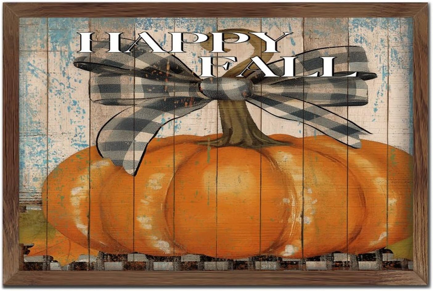 Rustic Wood Framed Wall Art Sign Happy Fall Decor