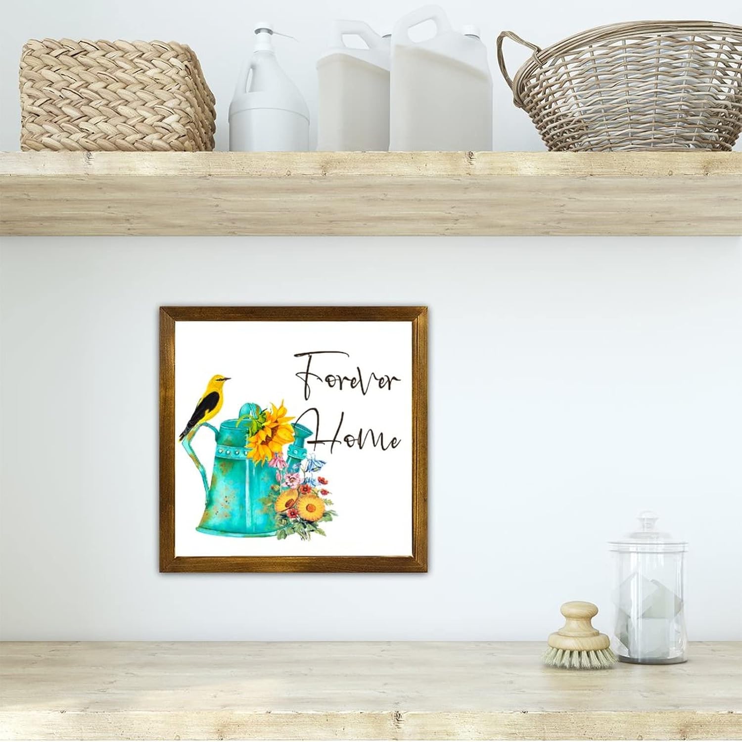 Flower Home Wooden Sign Sunflower Bird Wall Decor