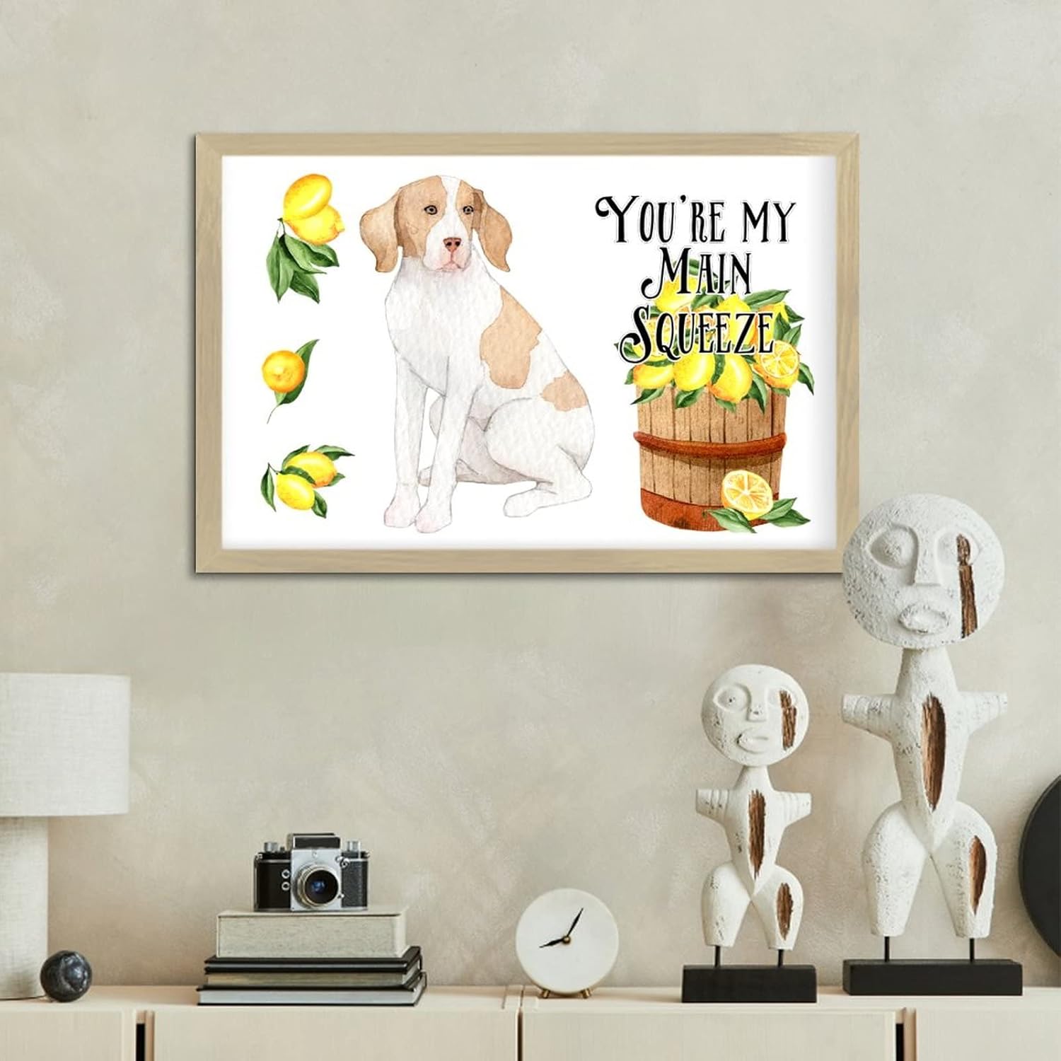 Lemon Dog Sign Youre My Main Squeeze Wooden Plaque 8x12in