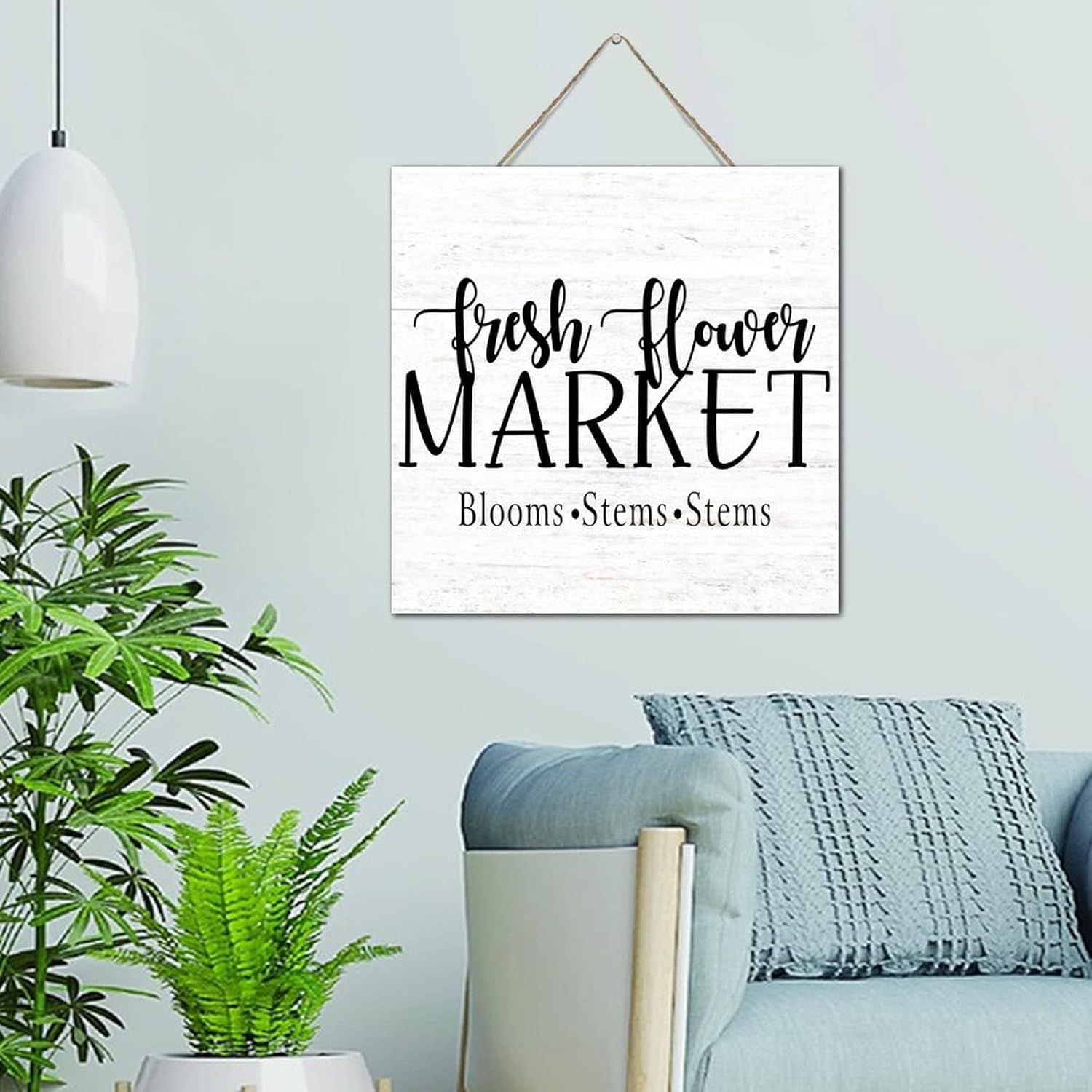 Fresh Flower Market Wood Plaque 12x12 Inch Wall Art