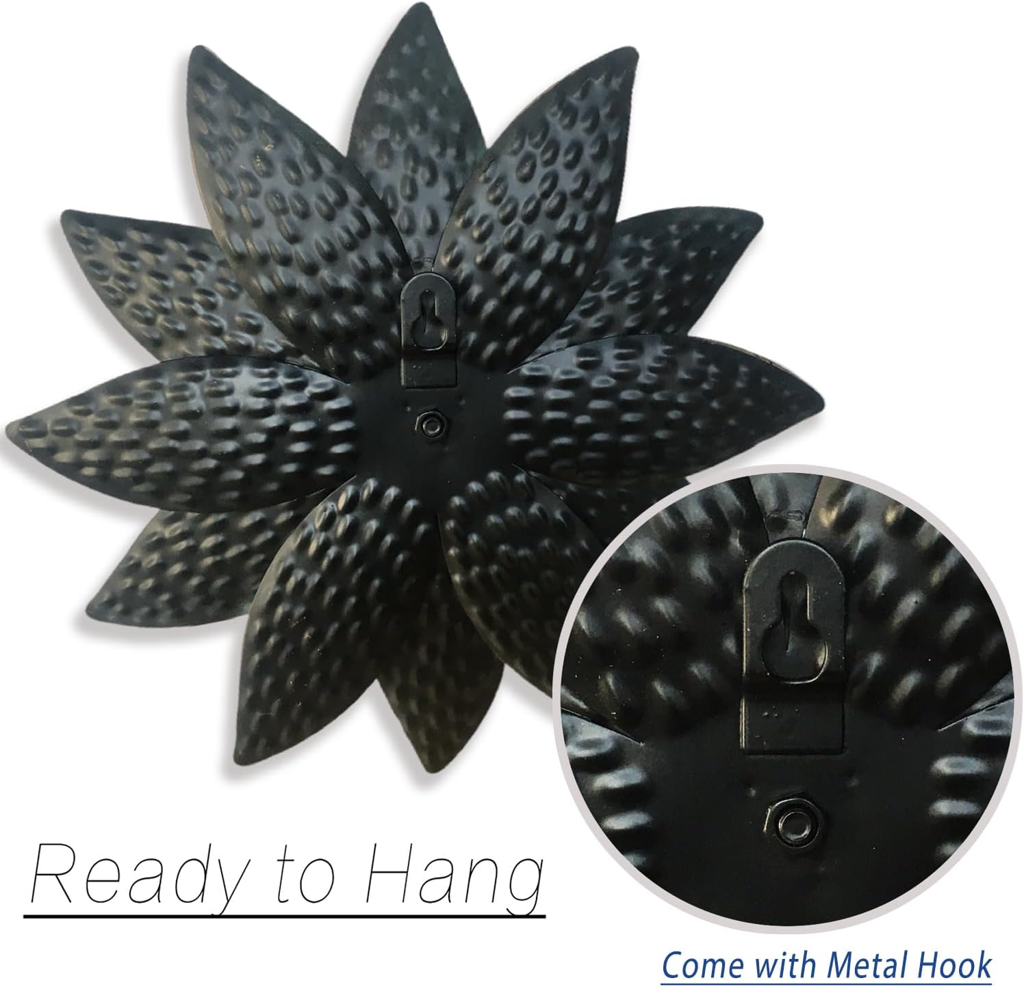 Metal Flower Wall Art Decor 10 Inches Rustic Design