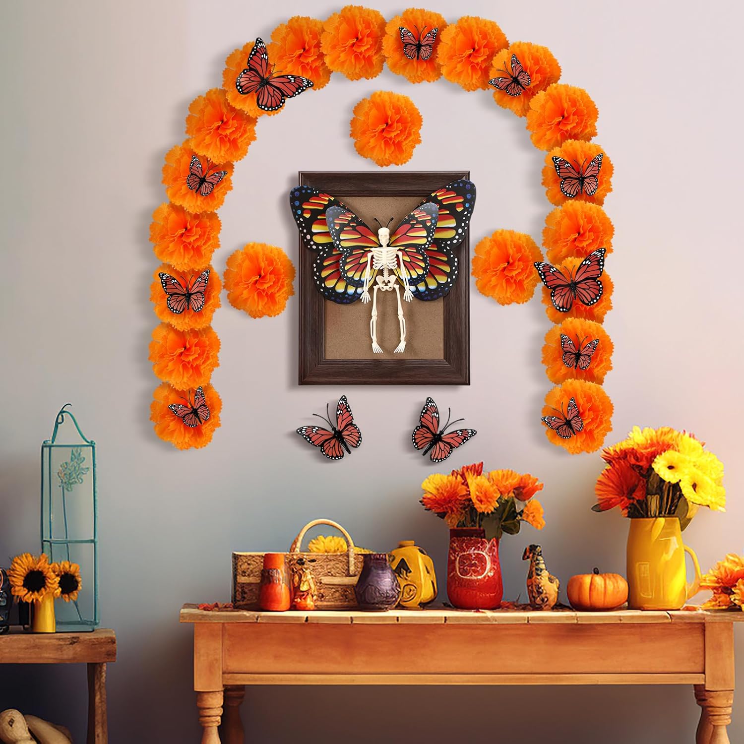 55 Pcs Day of The Dead Altar Decor Kit