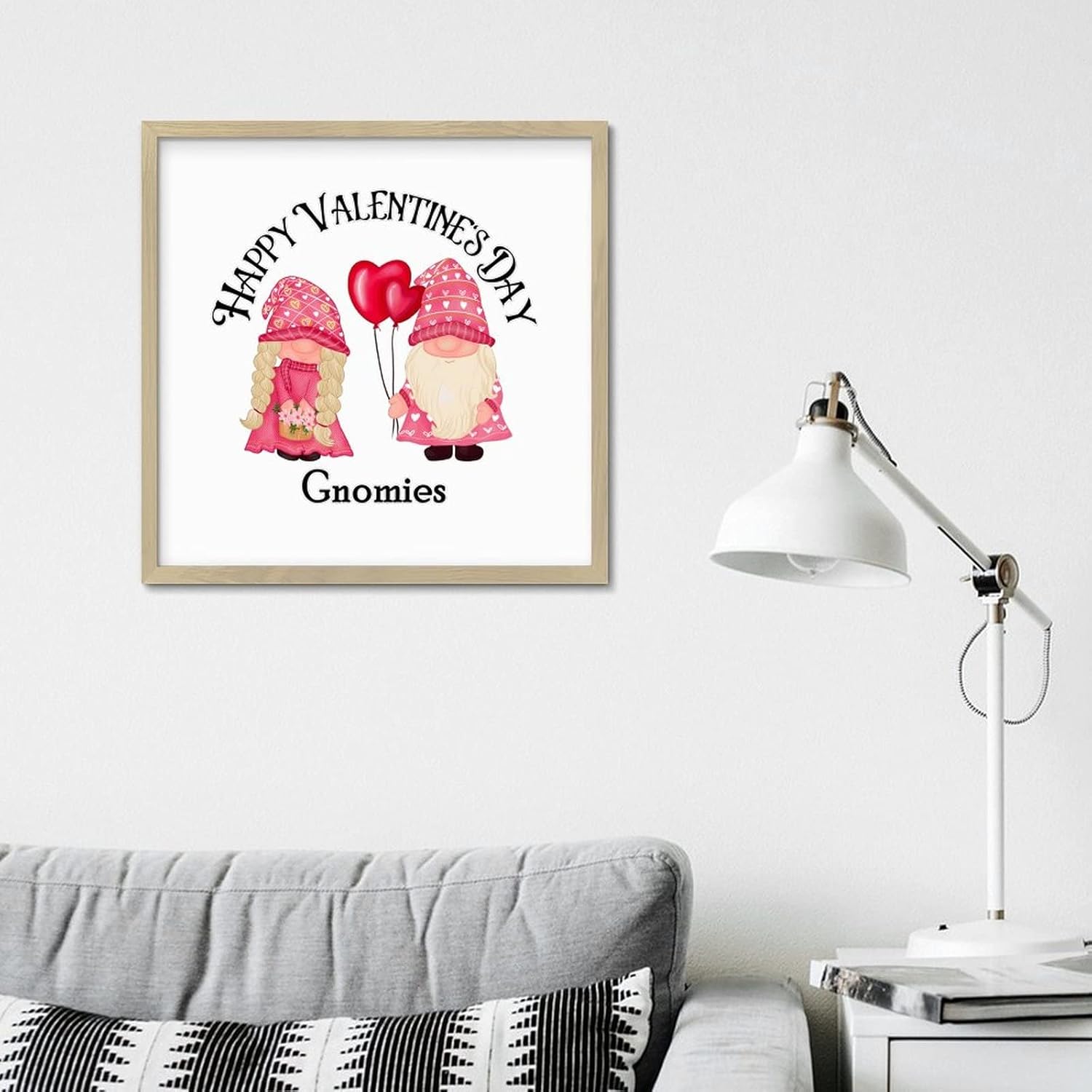 Personalized Framed Wood Sign Happy Valentines Day 12x12