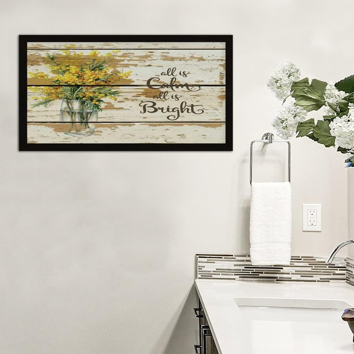 Personalized Framed Wooden Sign All is Calm All is Bright Wall Art