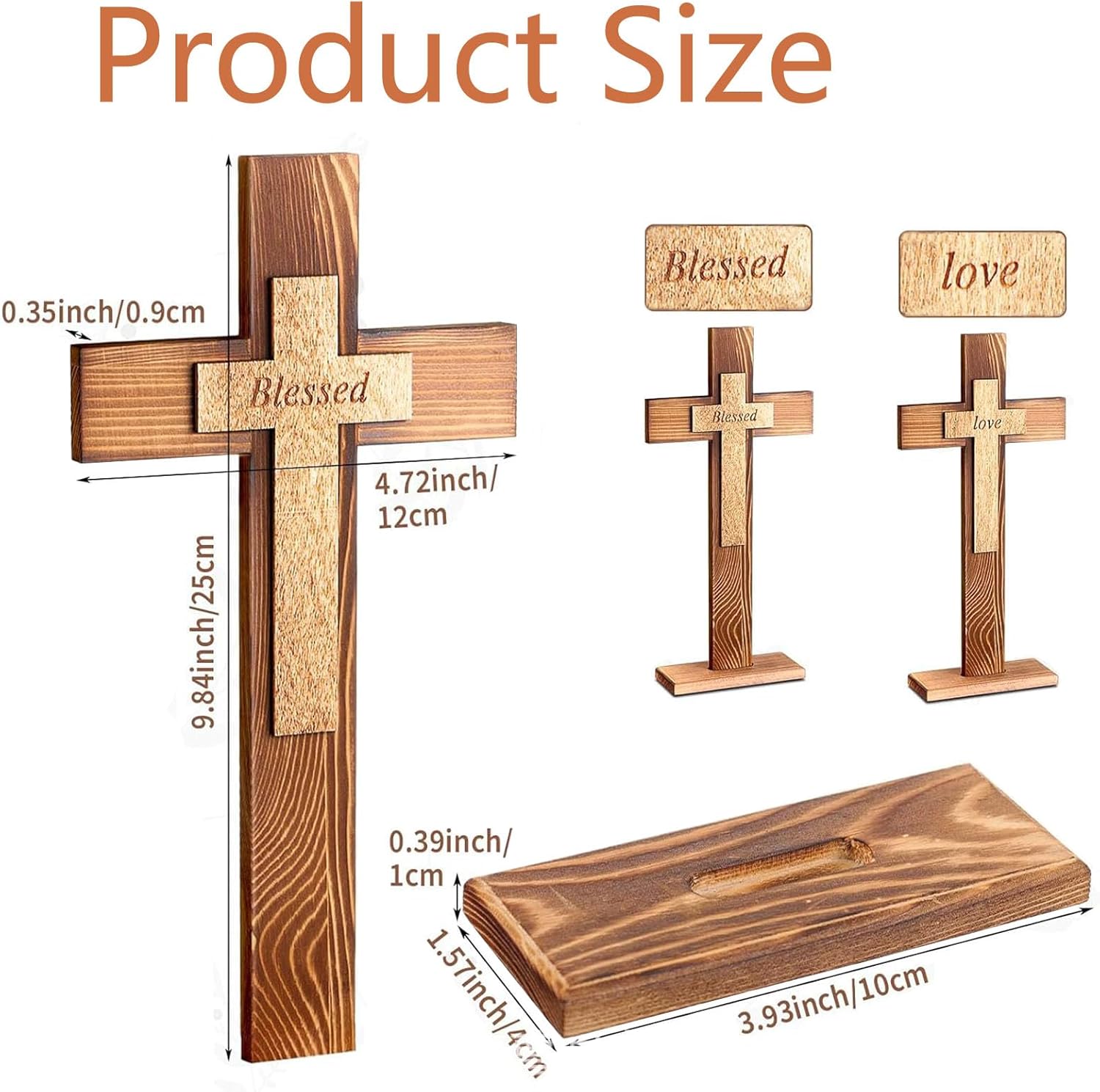 Wooden Standing Cross for Home and Church Decor