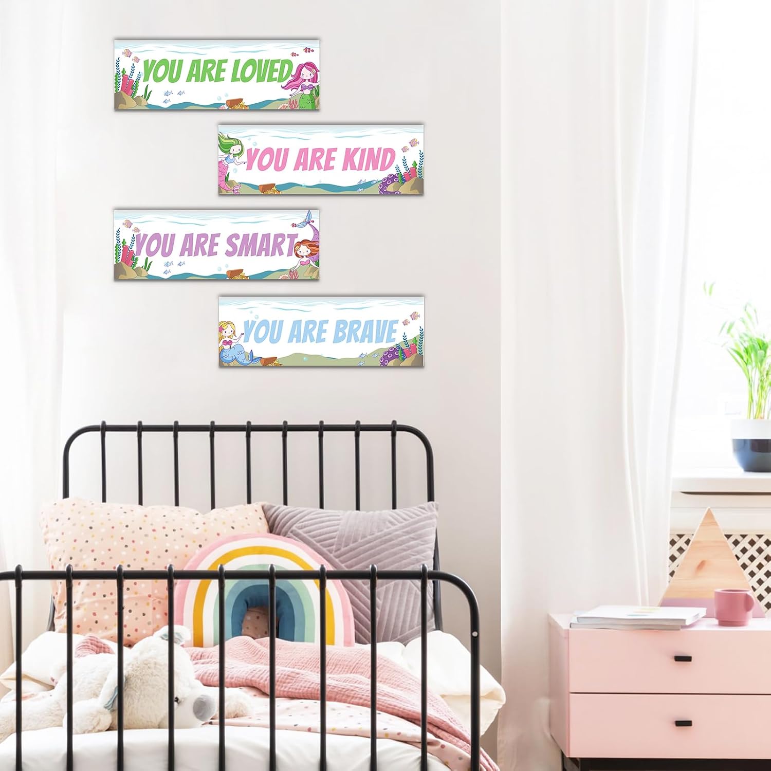 KINUUIS Mermaids Wall Decor for Girls Bedroom
