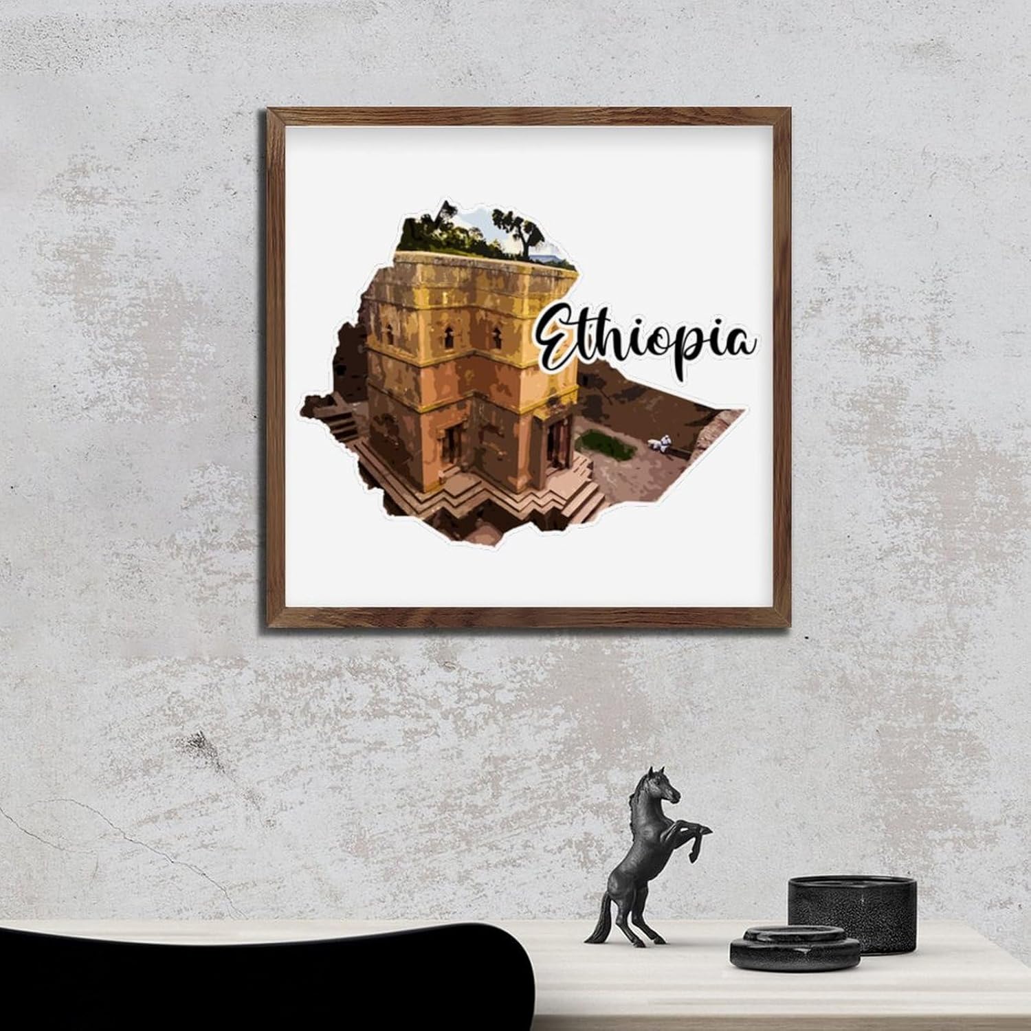Ethiopia Travel Wooden Wall Sign 12x12in