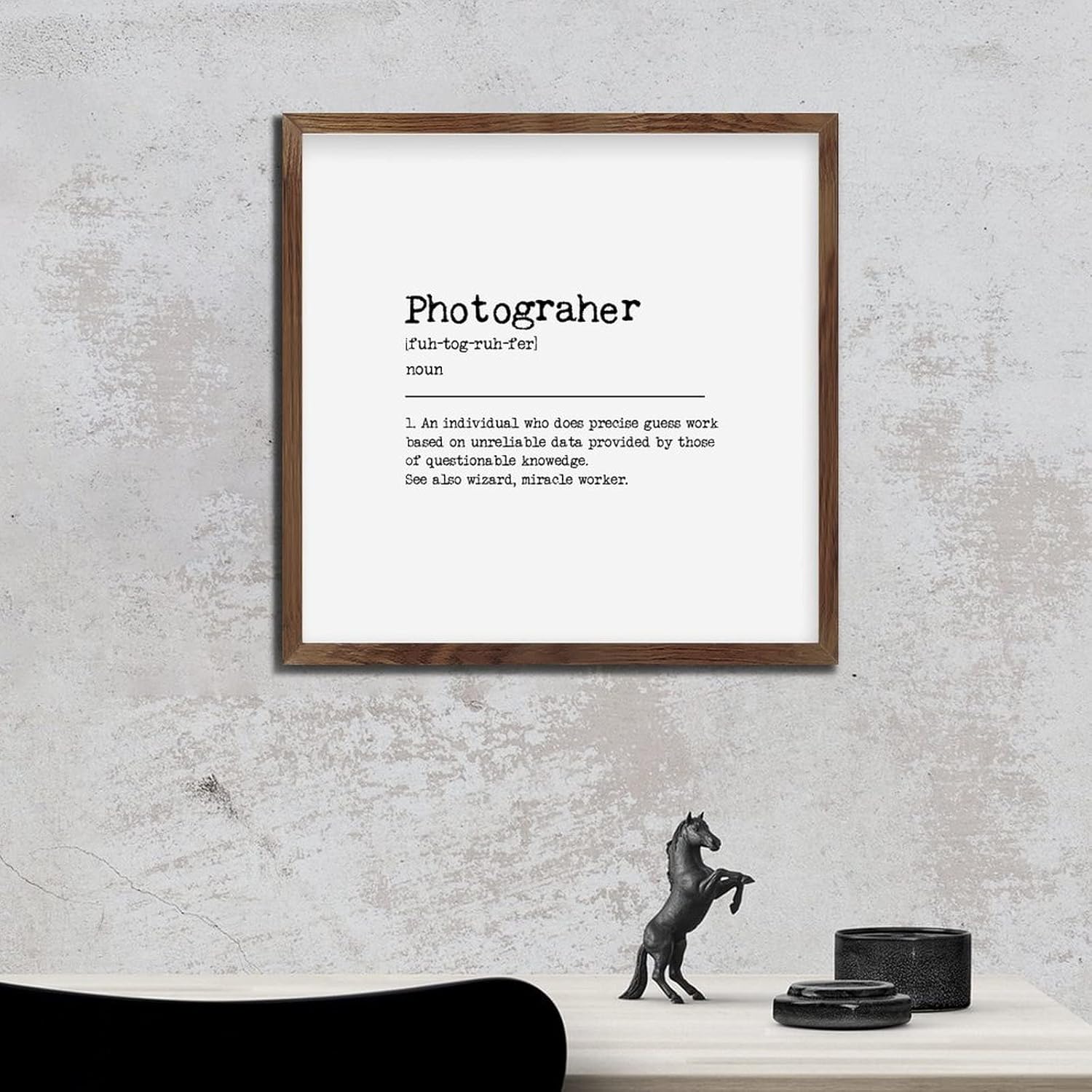 Photographer Noun Definition Wall Decor Sign 12x12in Wood Framed