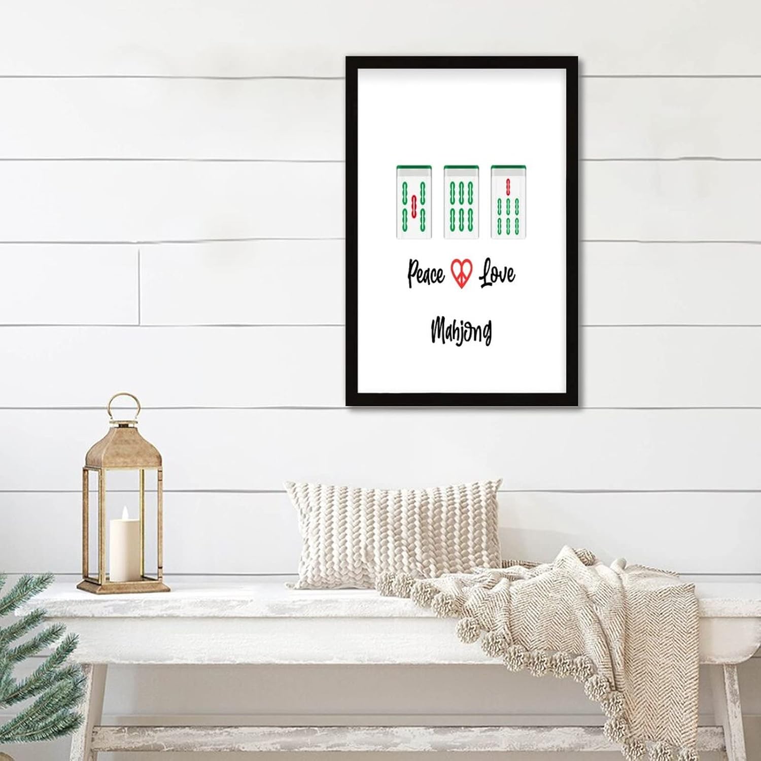 Mahjong Tiles Wall Art 8x12in Framed Display