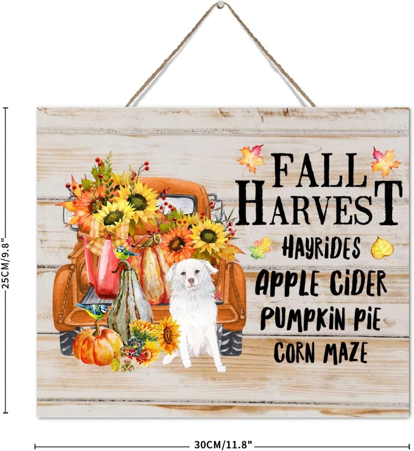 Cute Autumn Pumpkin Wood Pallet Wall Art 10x12 Inch