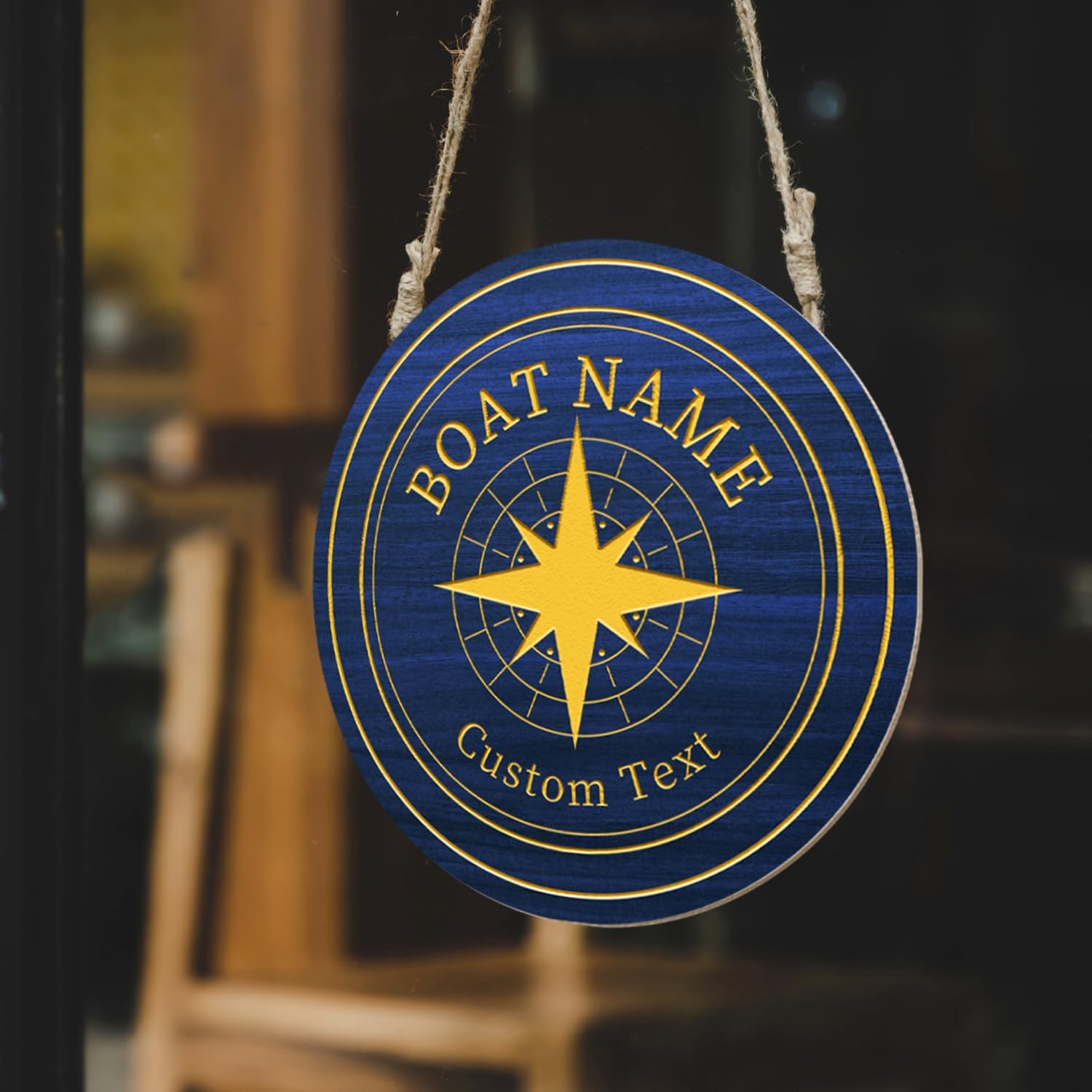 Custom Nautical Boat Welcome Wall Pediment Hanging Decor