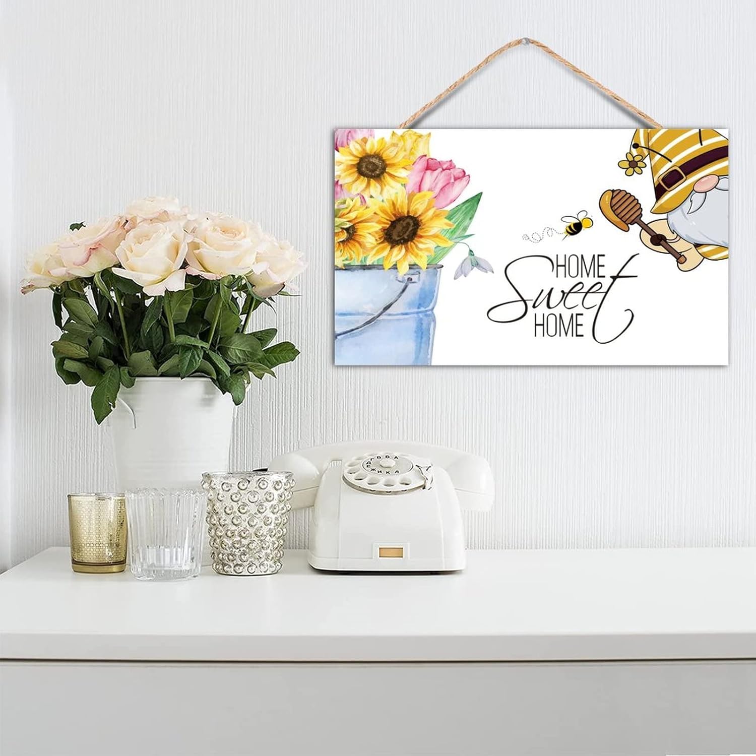 Summer Gnomes Wood Sign Welcome Decor Farmhouse Wall Decor