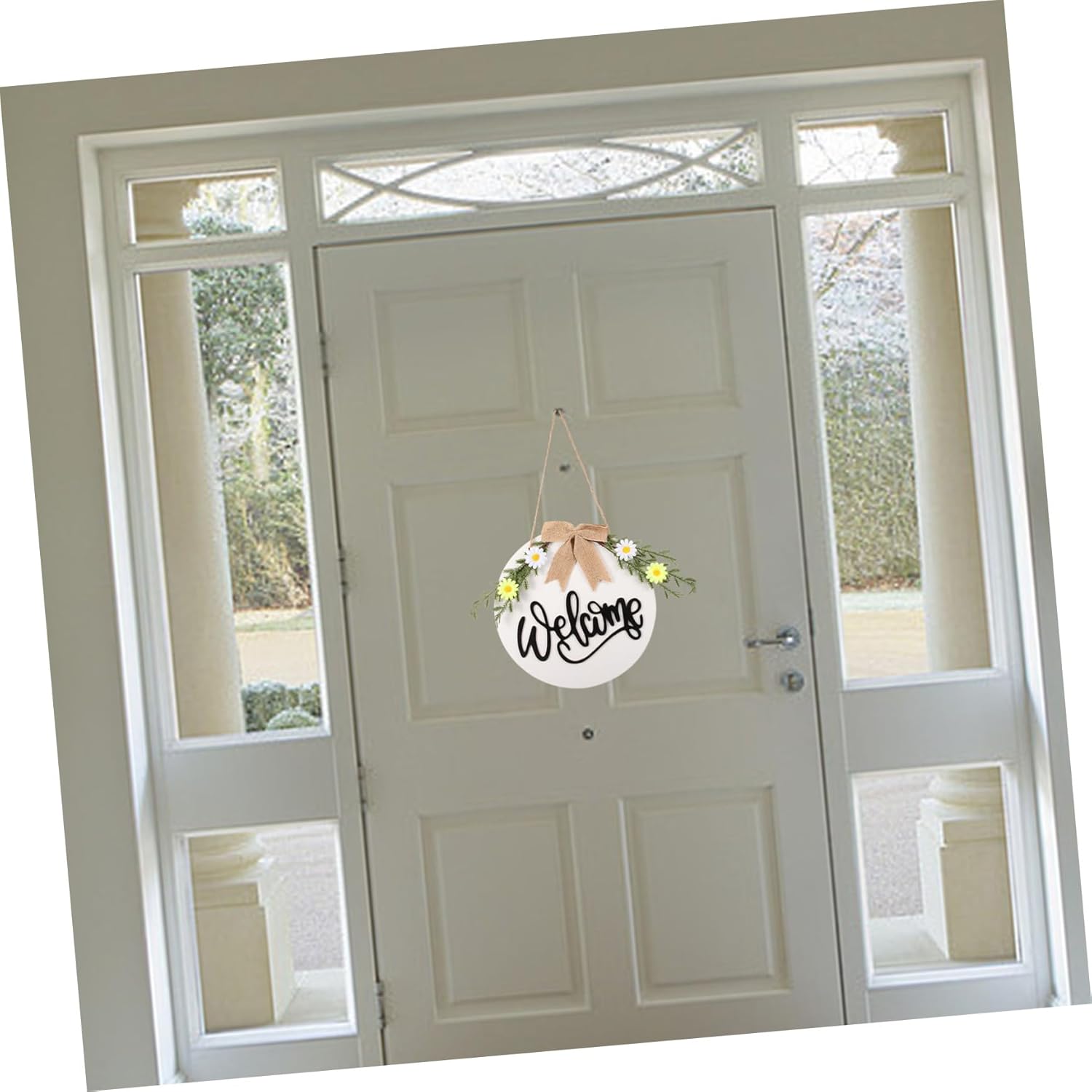 PRETYZOOM Sunflower Wall Hanging Ornament for Front Door Welcome Sign