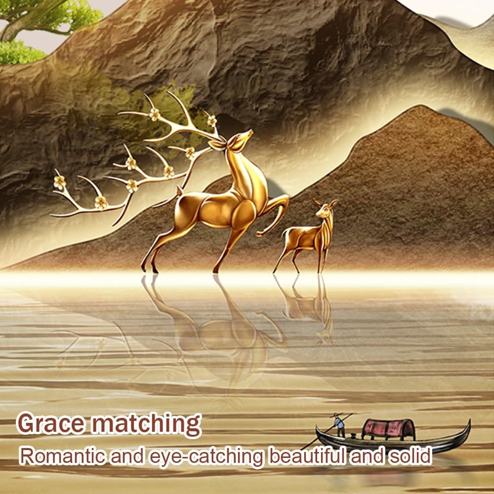 LED Landscape Wall Decor with Mountains Water and Deer 1