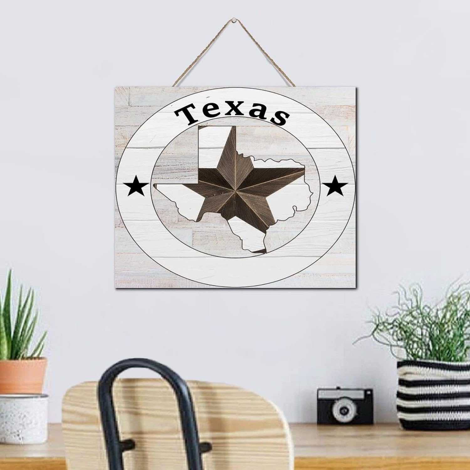 Texas Lone Star Wall Map Wood Sign 10x12 Inch 1