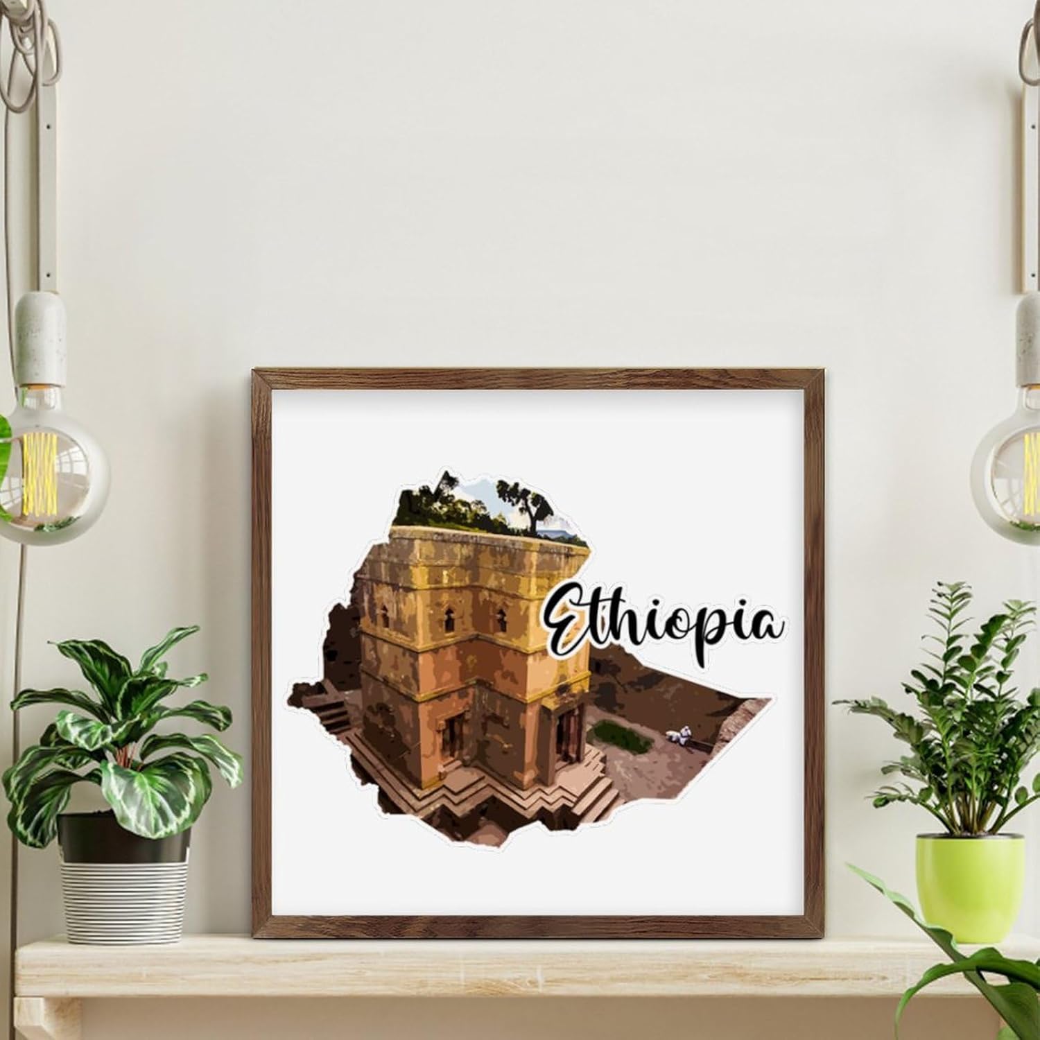 Ethiopia Travel Wooden Wall Sign 12x12in