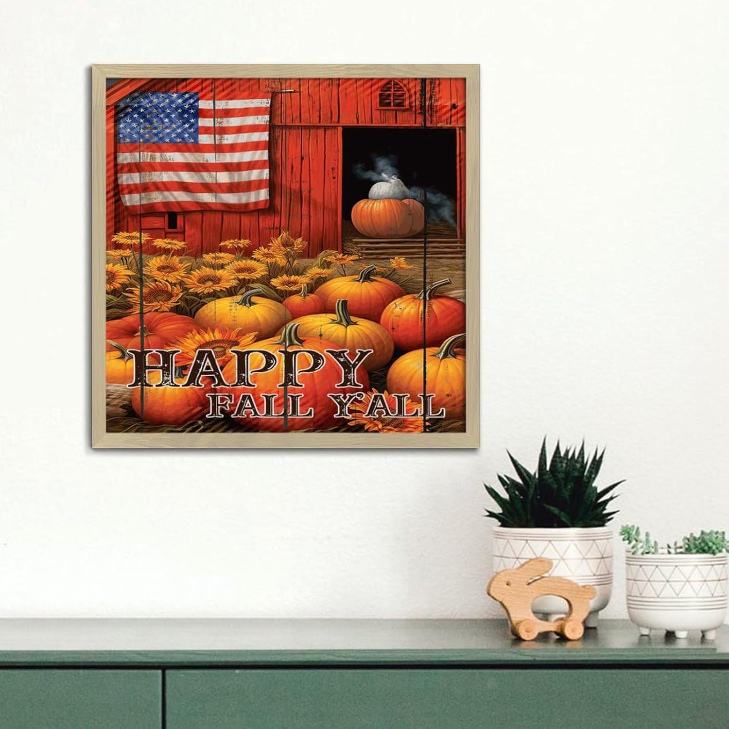 Happy Fall Yall Home Decor Farmhouse Wooden Wall Sign