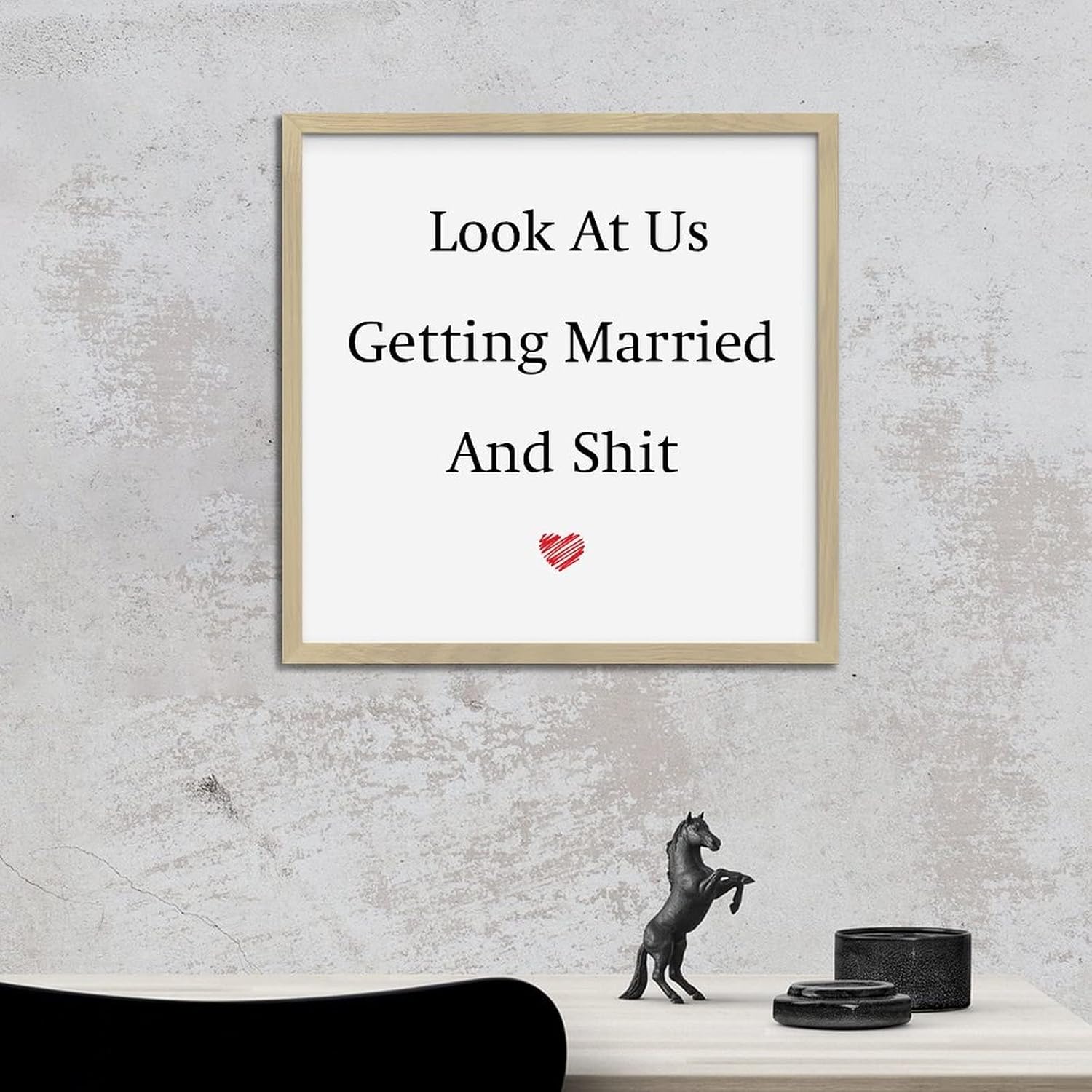 Valentines Day Couples Getting Married Wooden Wall Sign
