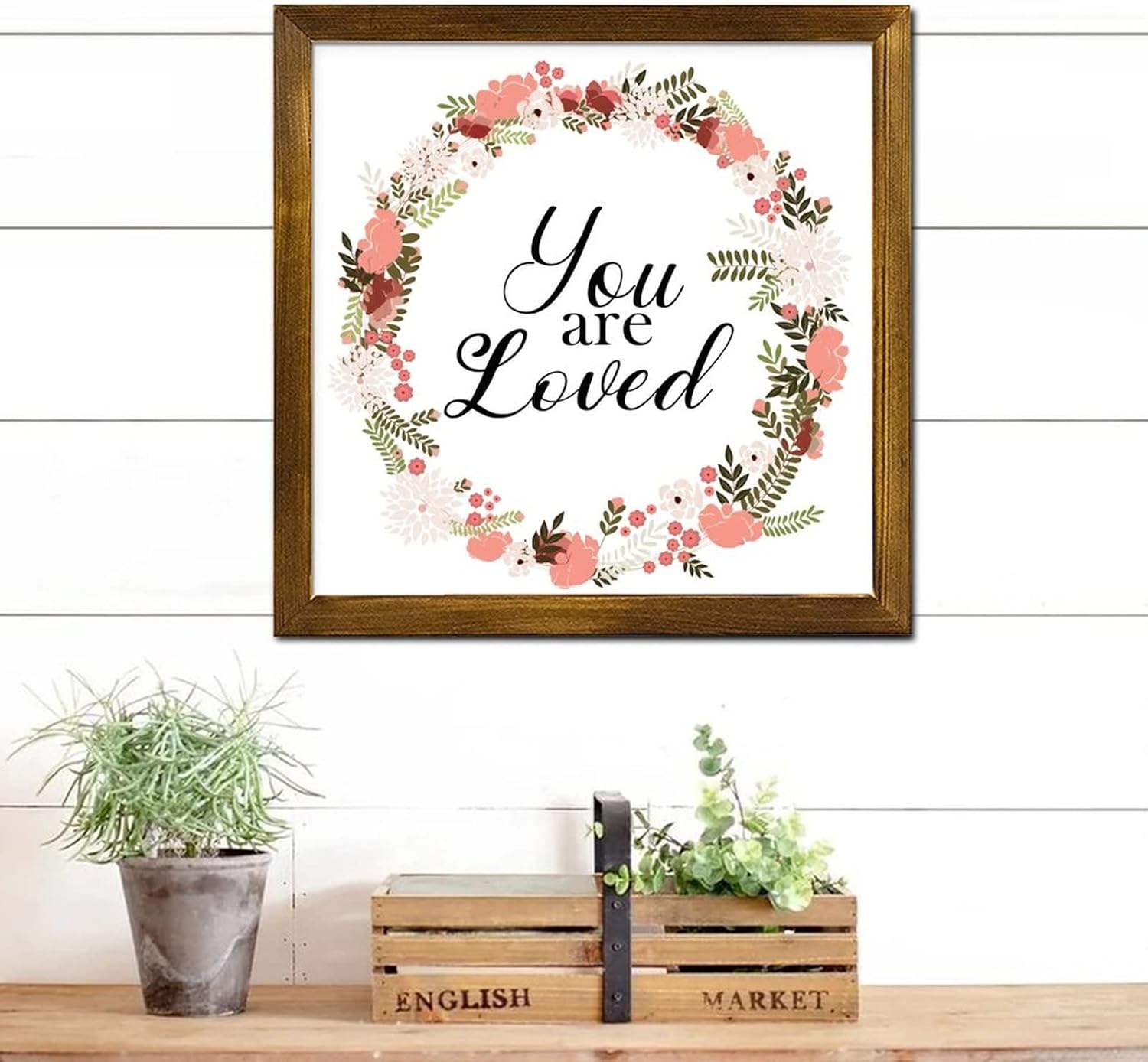 Farmhouse Rustic Wood Frame Sign You Are Loved