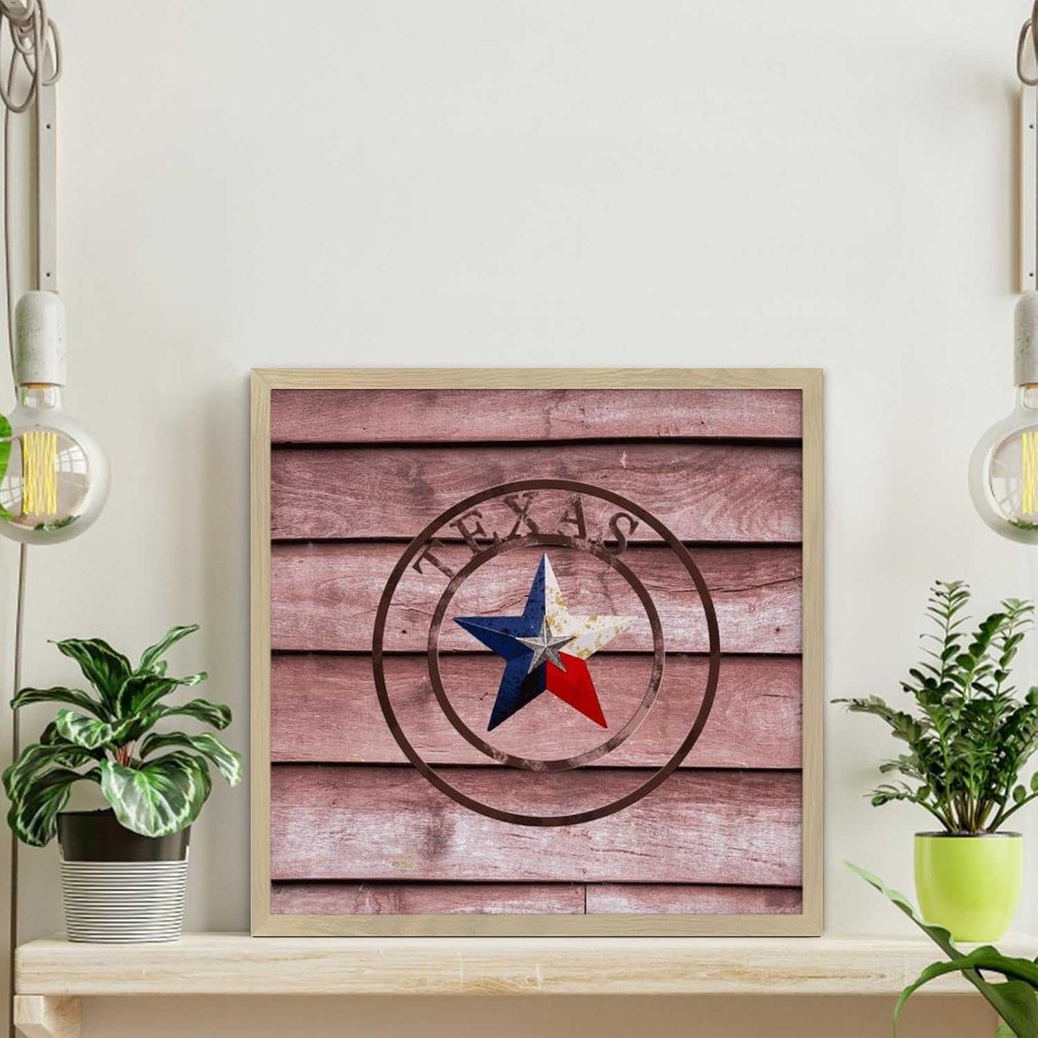 Texas Lone Star Home Map Wooden Wall Decor Sign