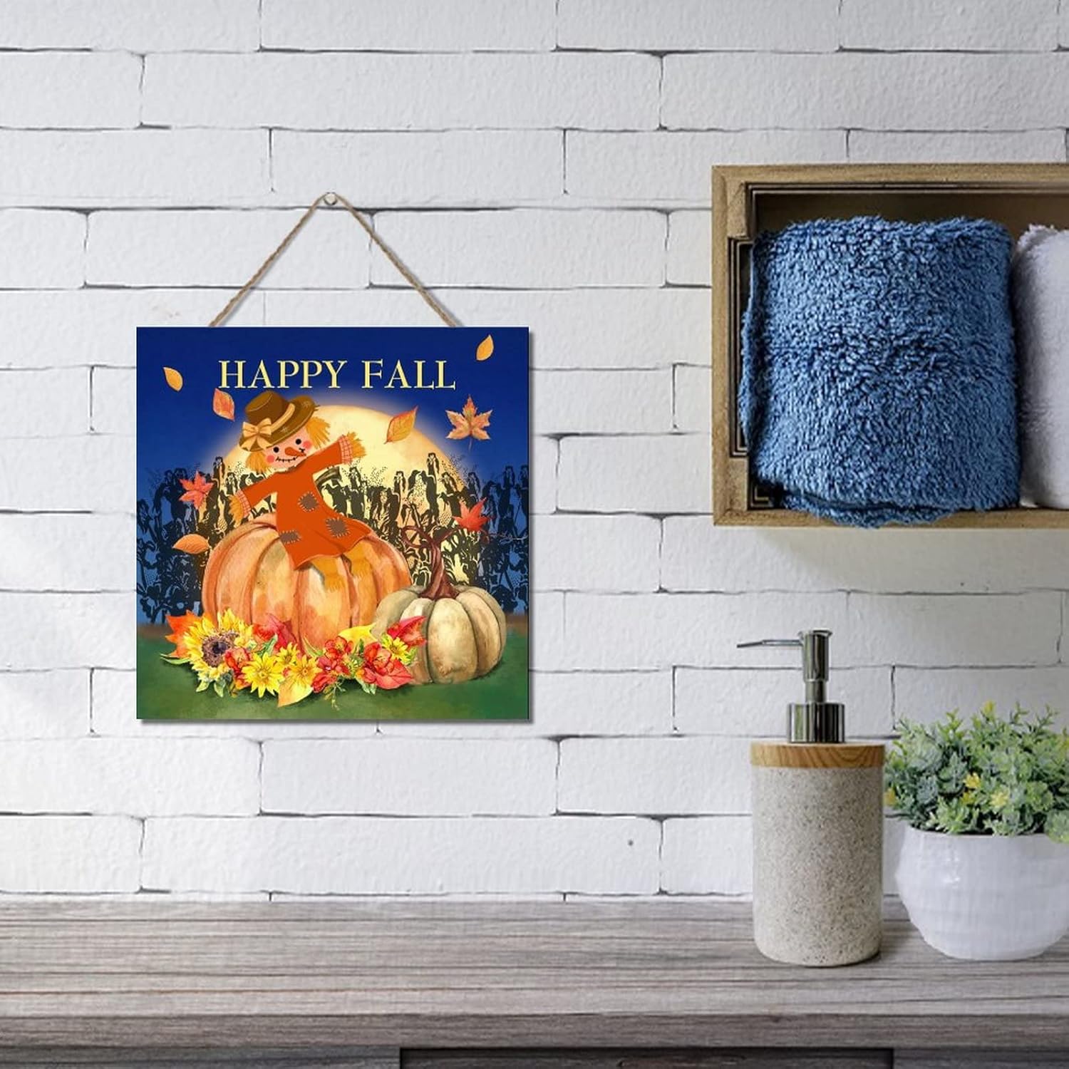 Wodevor Fall Thanksgiving Wood Sign 12x12in