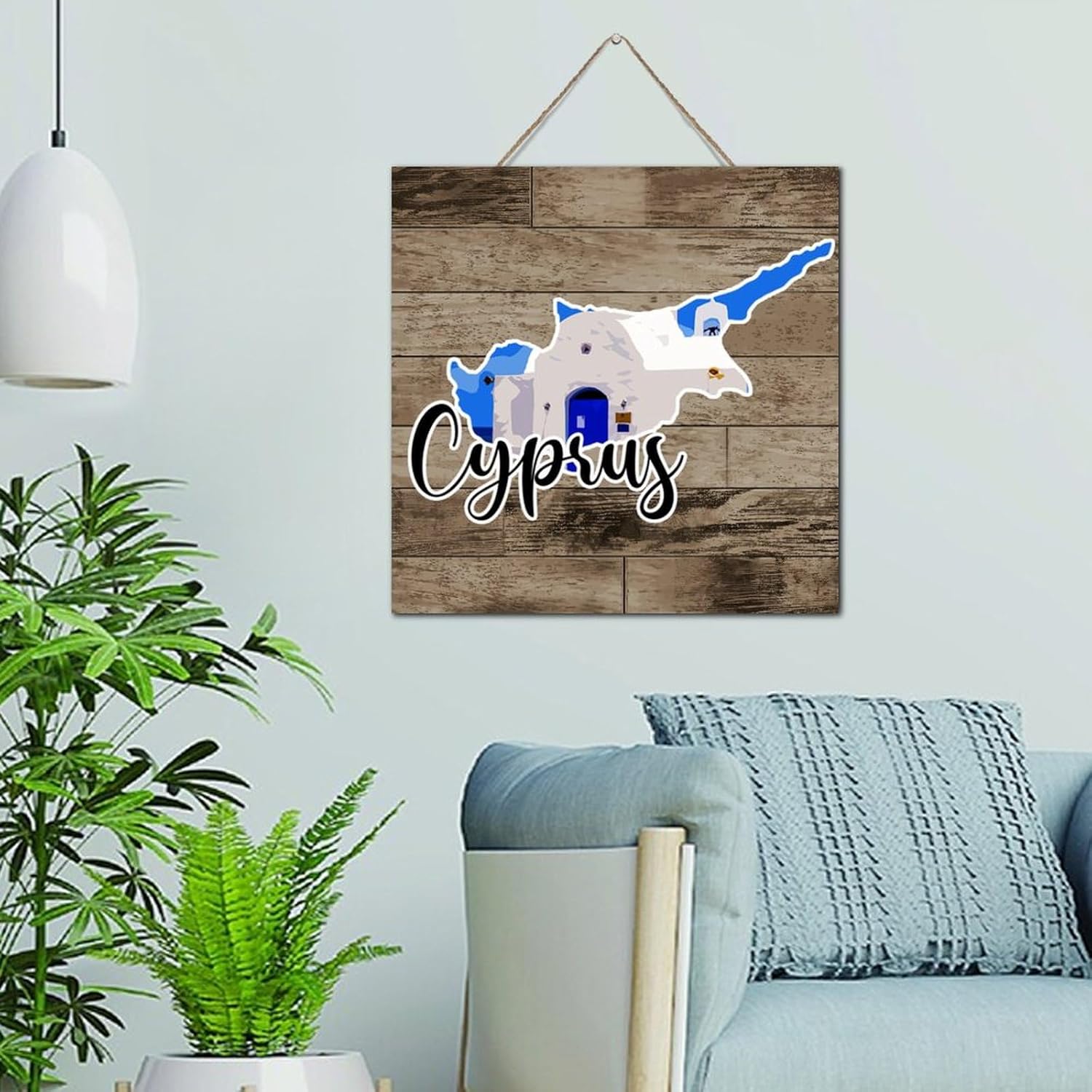 Cyprus Funny Wall Decor Wood Sign 12x12 Travel Theme