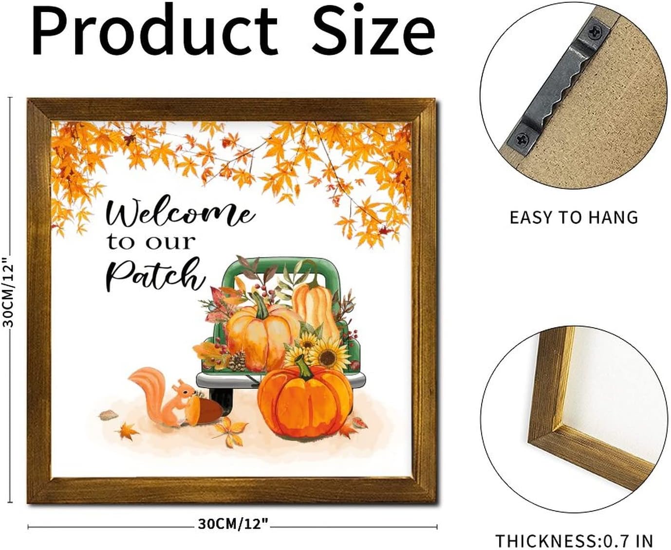 Welcome to Our Patch Green Truck Wooden Wall Sign