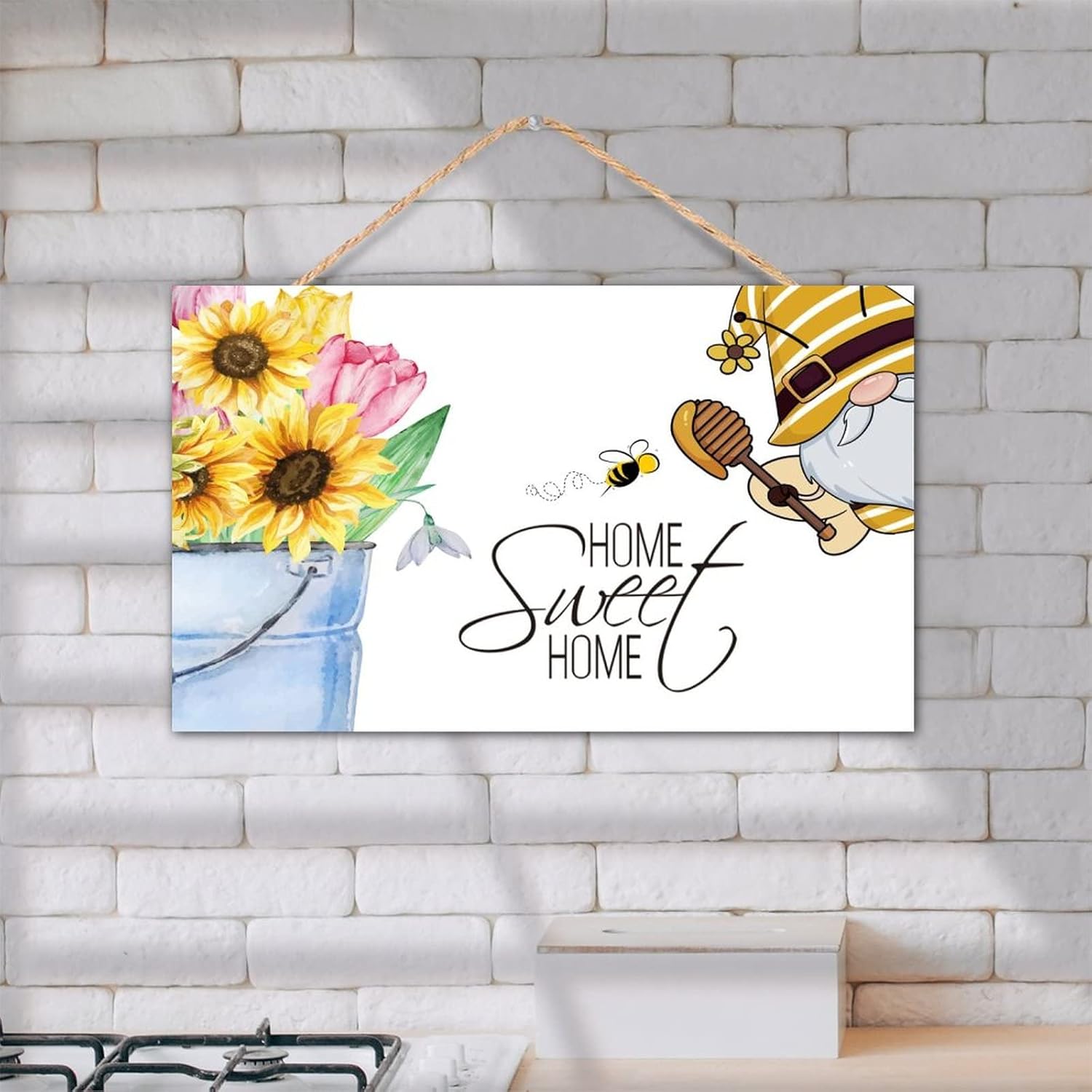 Summer Gnomes Wood Sign Welcome Decor Farmhouse Wall Decor