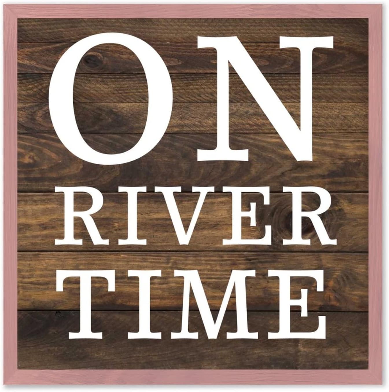 Rustic Wood Wall Decor Sign - 12x12 Light Pink
