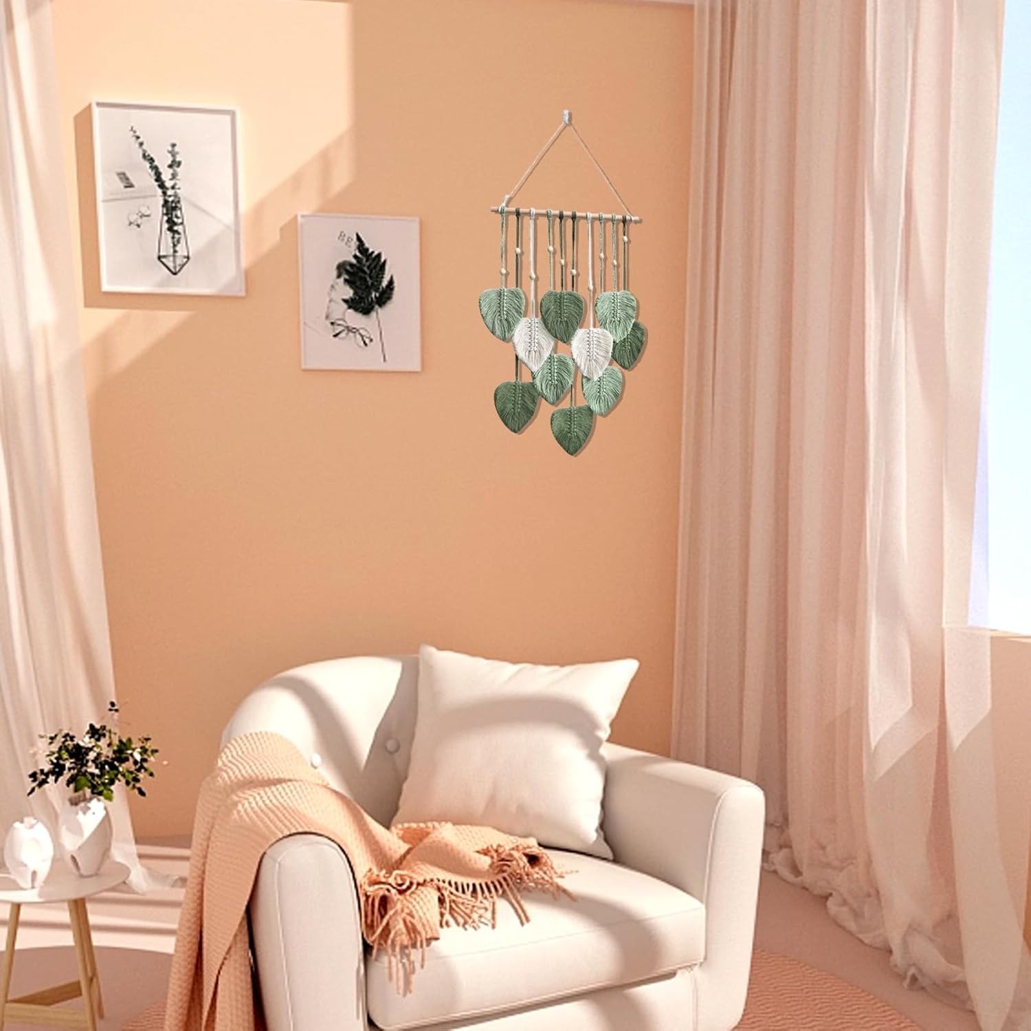 Macrame Leaf Wall Hanging Boho Wall Decor for Home