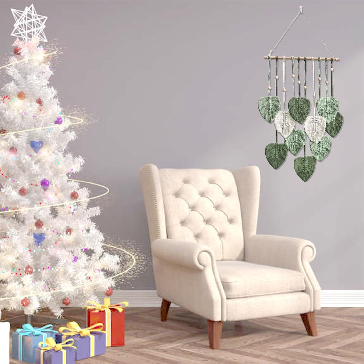 Macrame Leaf Wall Hanging Boho Wall Decor for Home