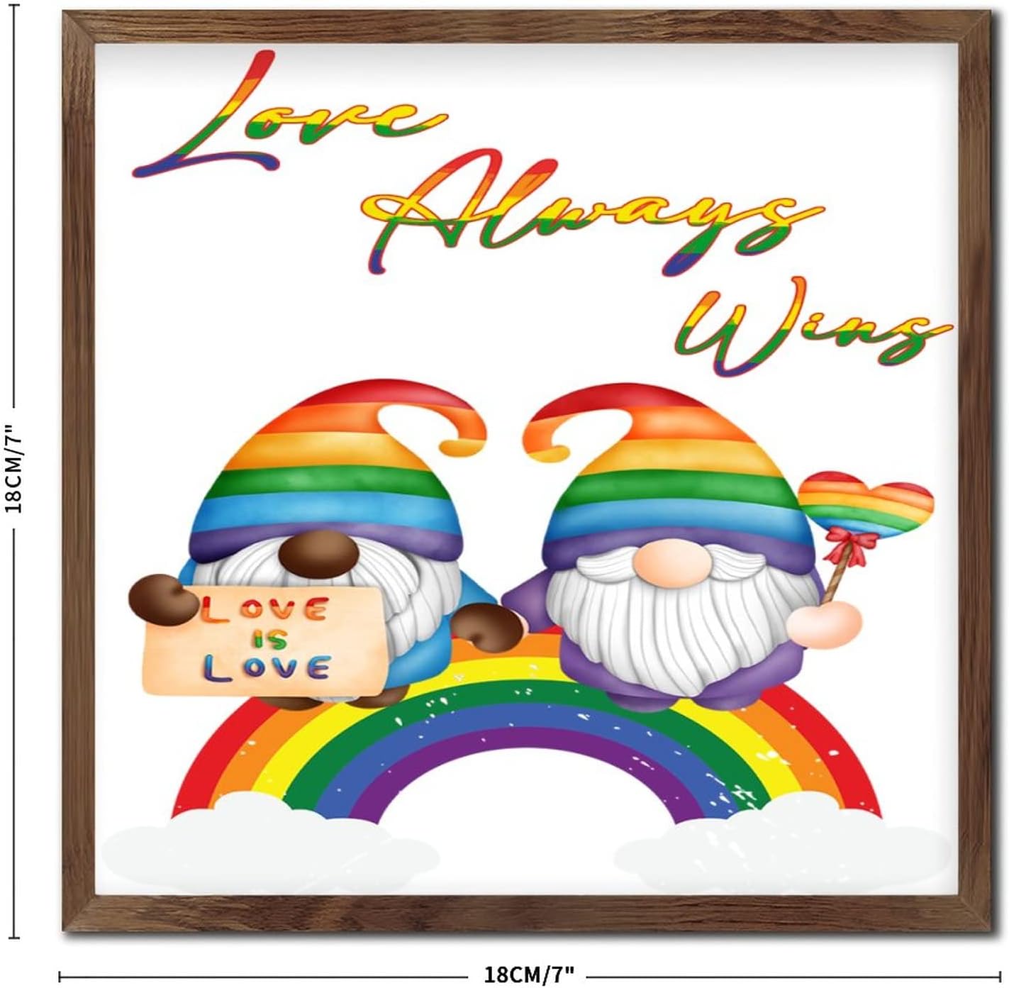 Personalized Framed Wood Sign LGBTQ Love Always Wins Wall Art
