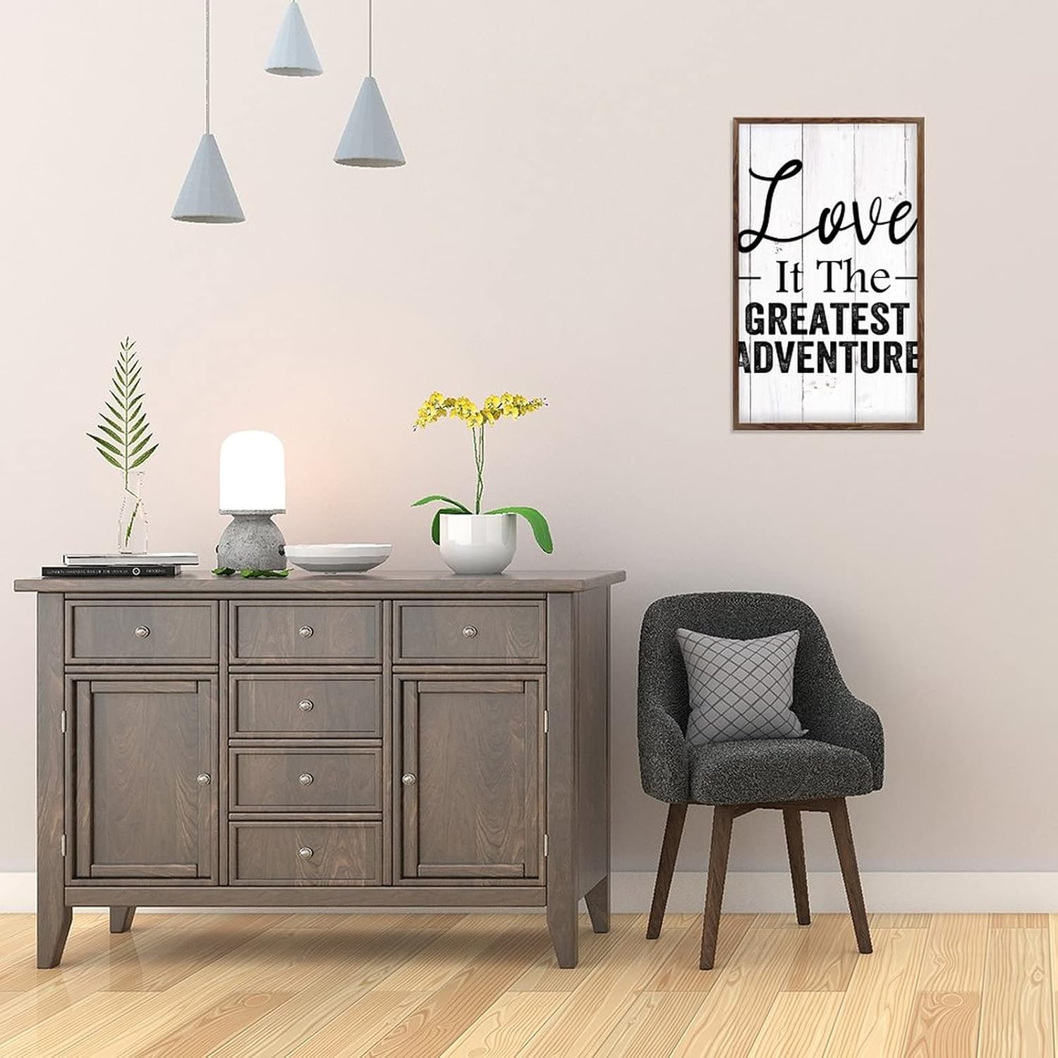 Retro Wood Sign with Frame for Home Decor
