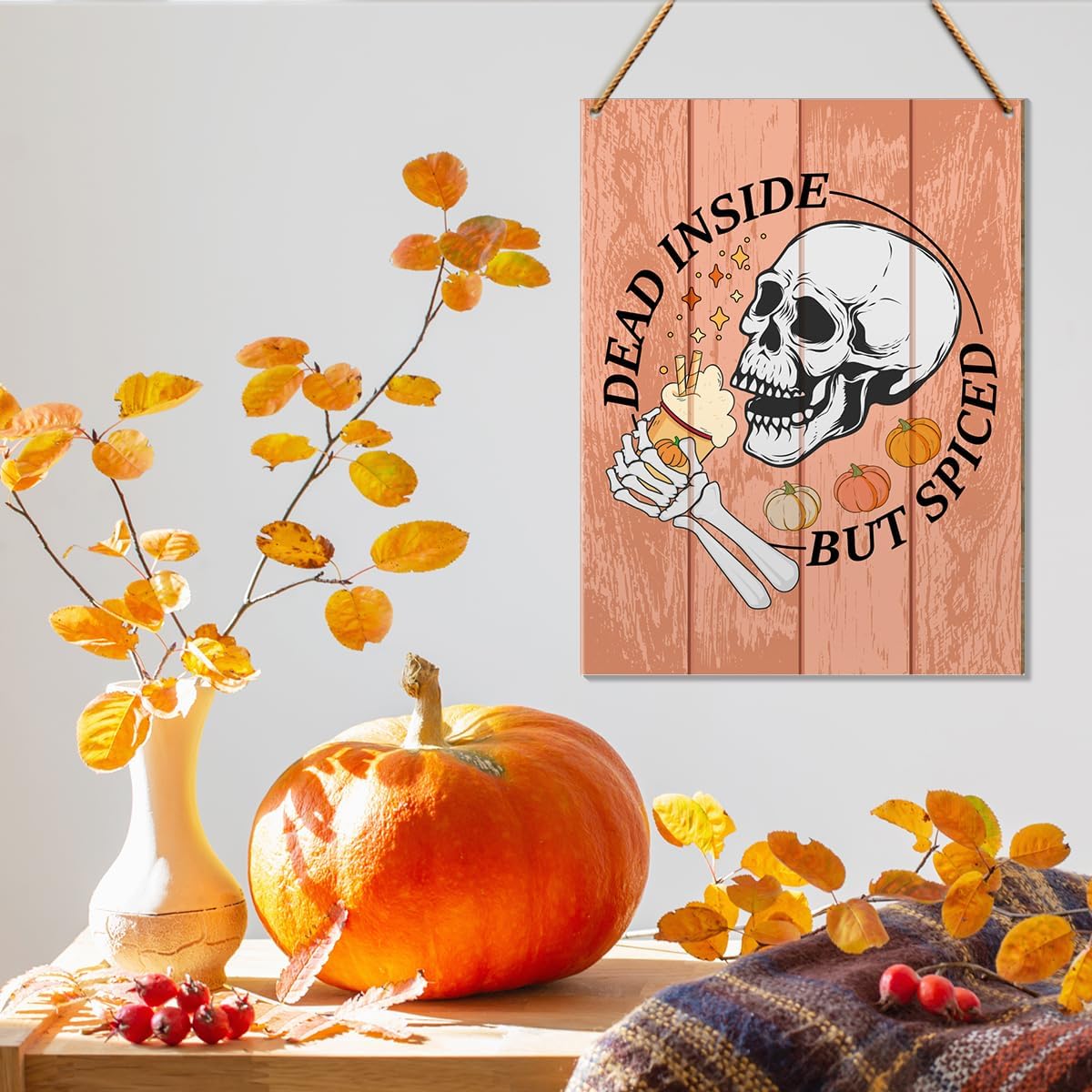 Fall Wood Wall Decor with Spiced Pumpkin Design