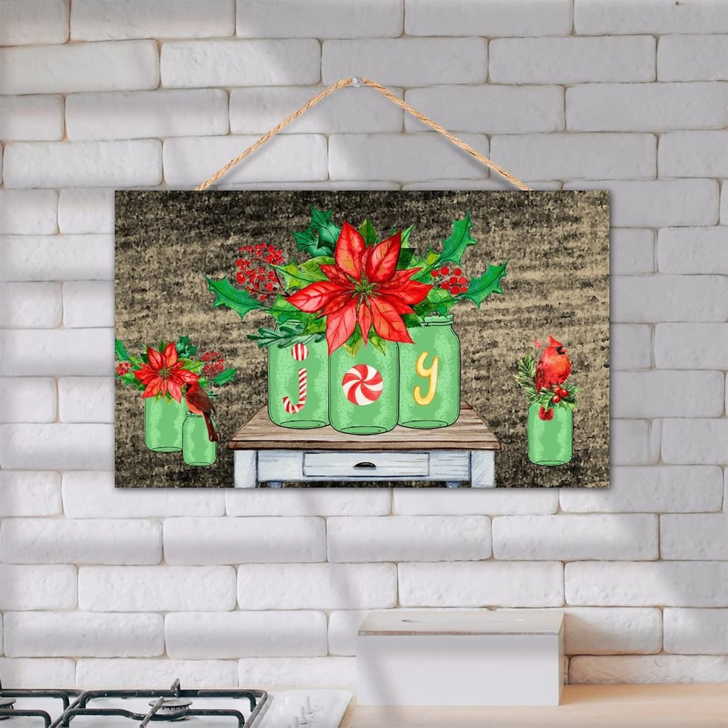 TEANFUN Christmas Hanging Sign Wall Pediment