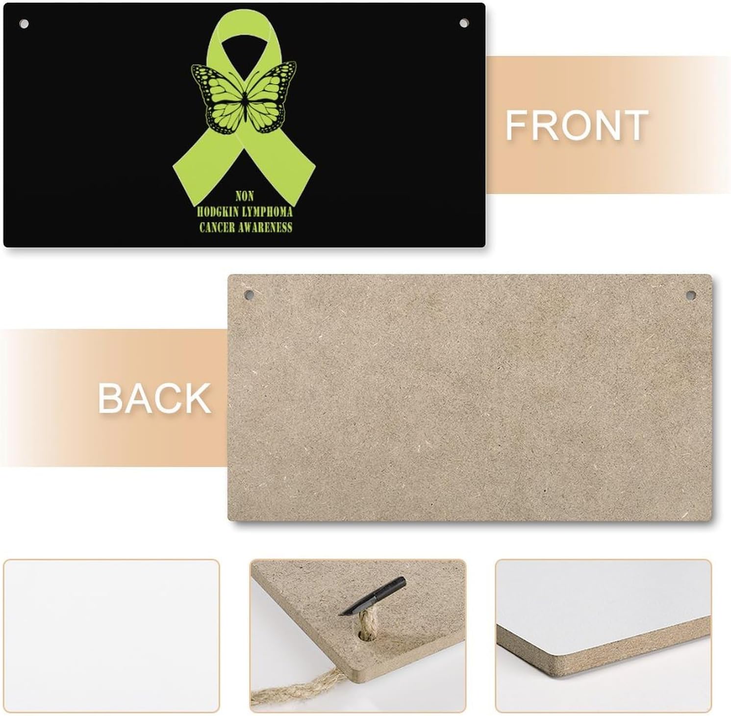 Non Hodgkin Lymphoma Awareness Wooden Wall Hanging Decor
