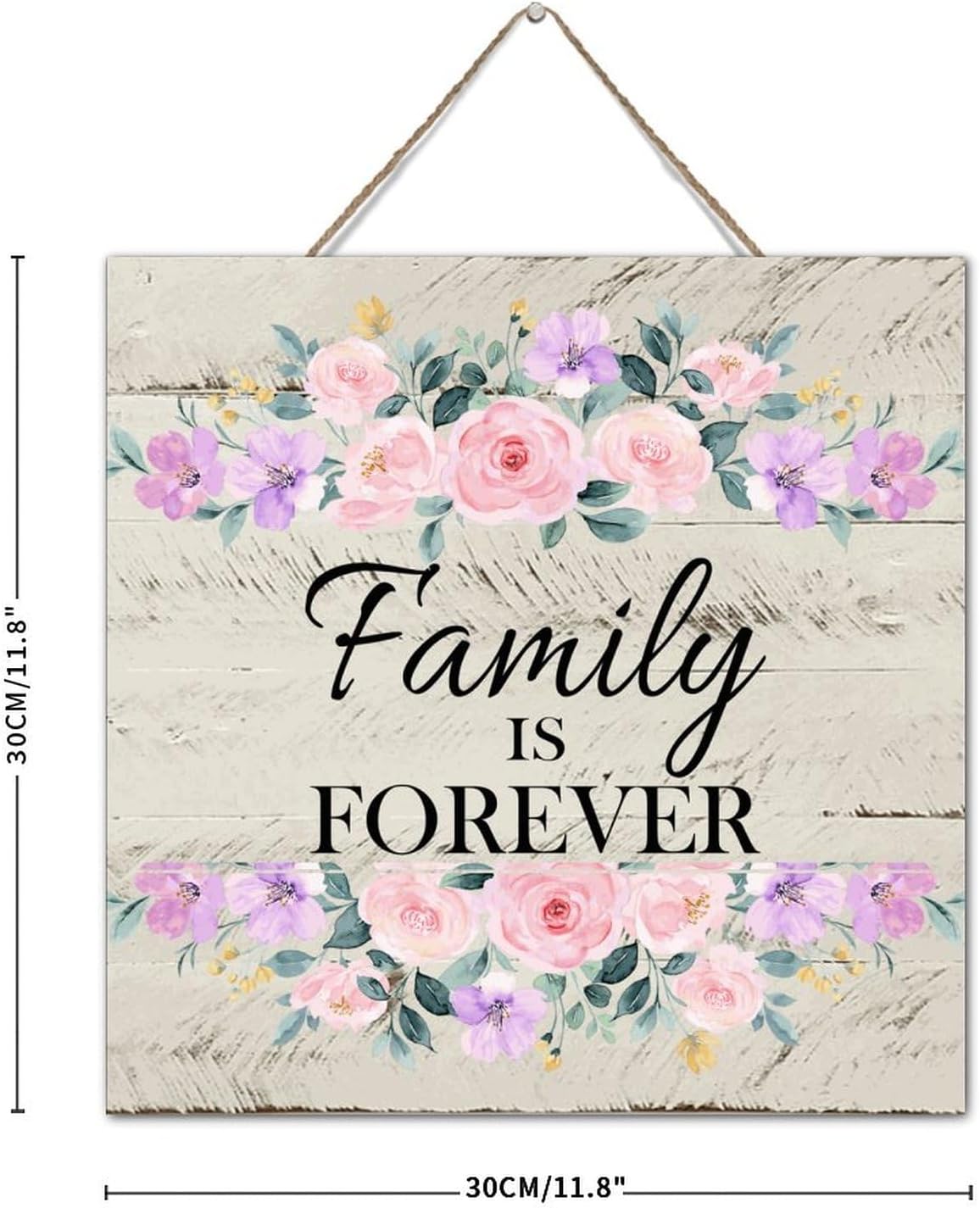 Personalized Wood Plank Hanging Sign Family Is Forever