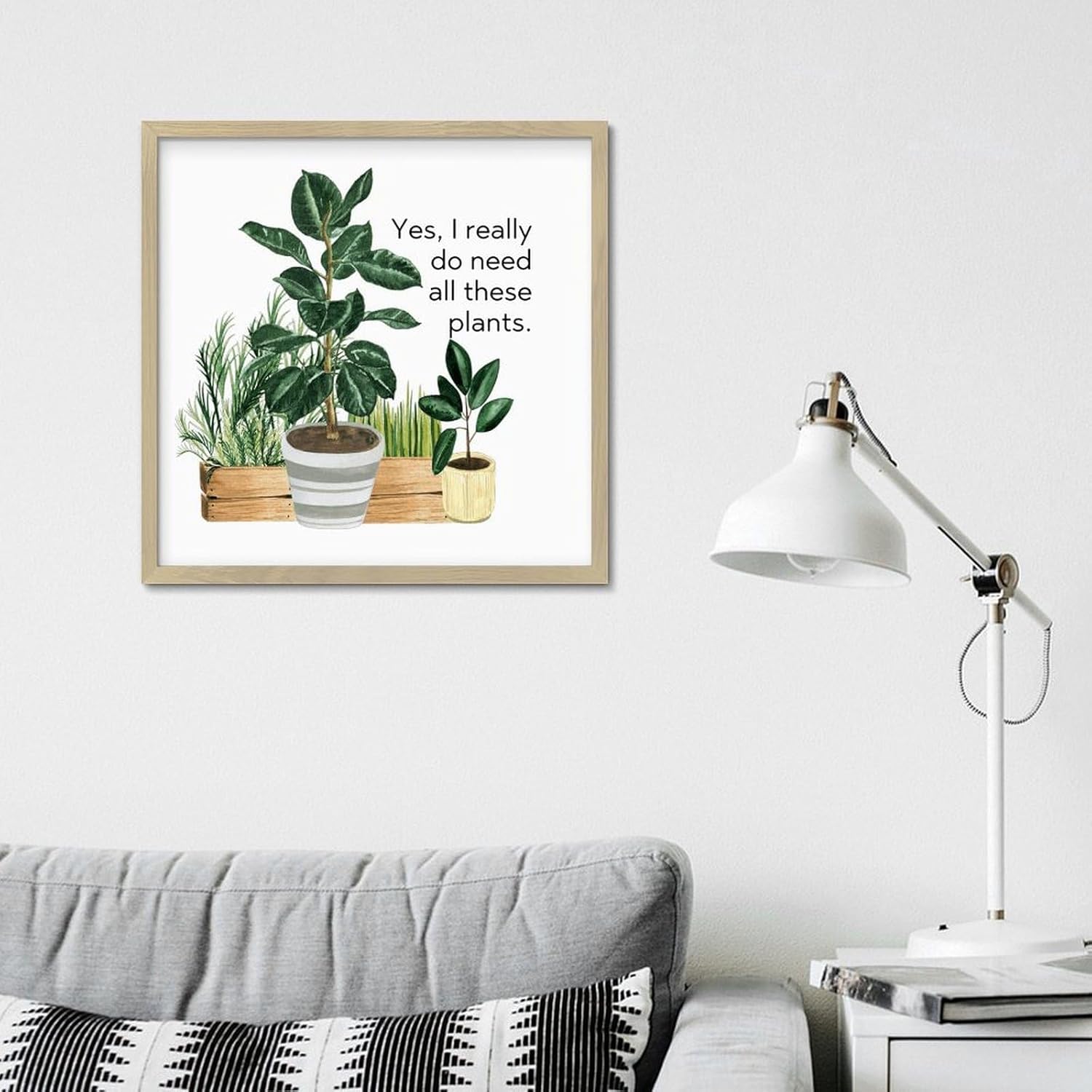Cute Wood Wall Art Sign for Plant Lovers 12x12in