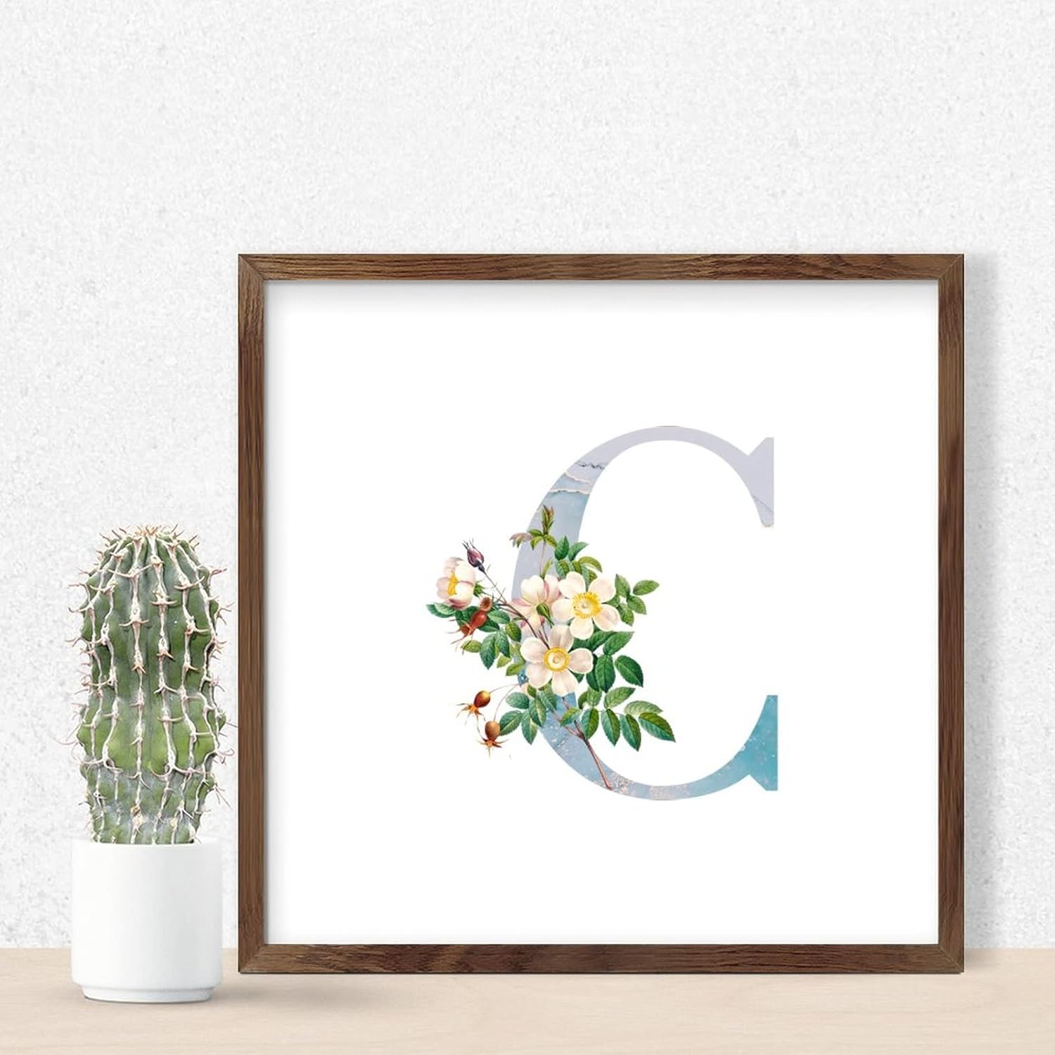 Funny Framed Wooden Sign Initial Letter C Monogram Wall Art