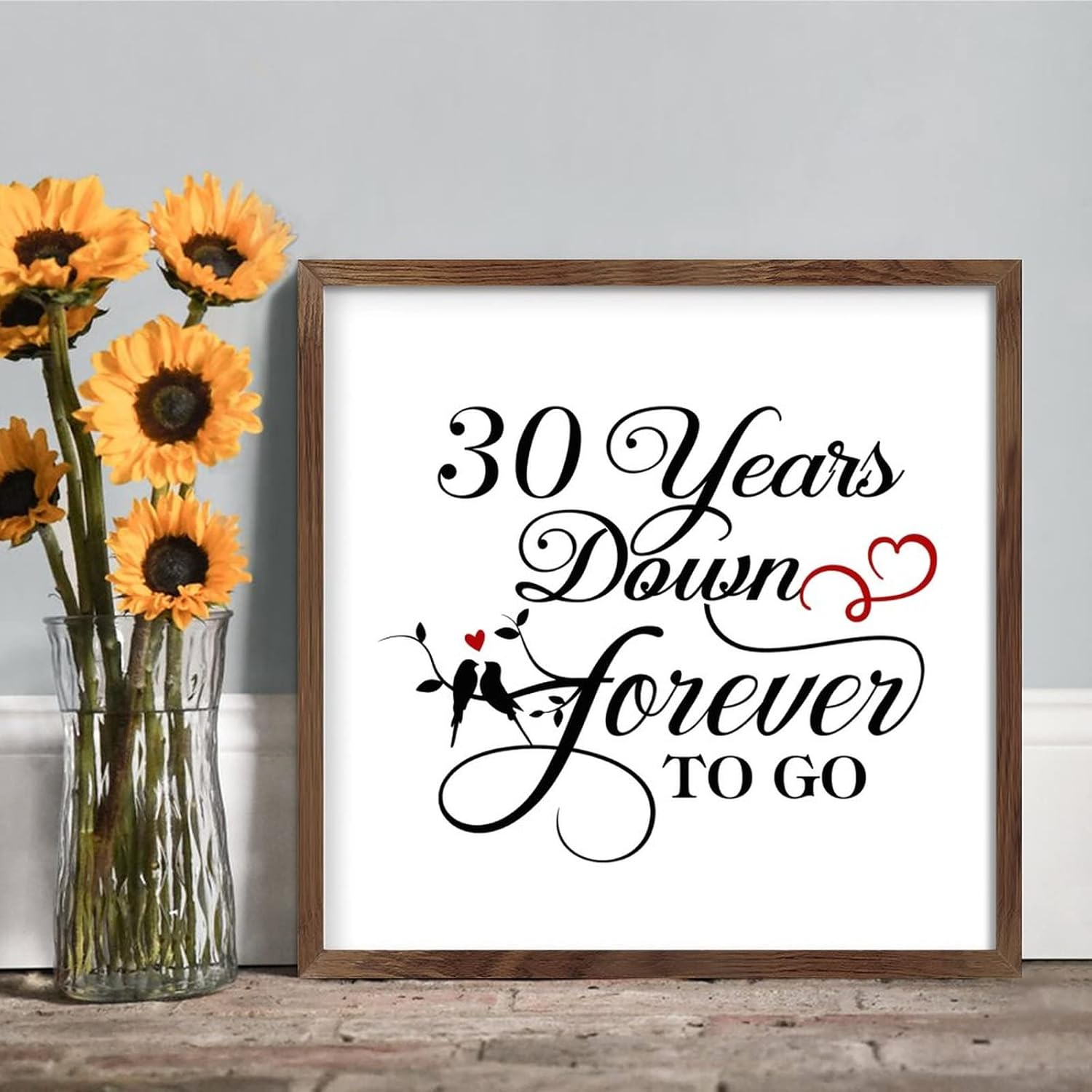 30 Years Down Forever to Go Wedding Anniversary Wood Sign
