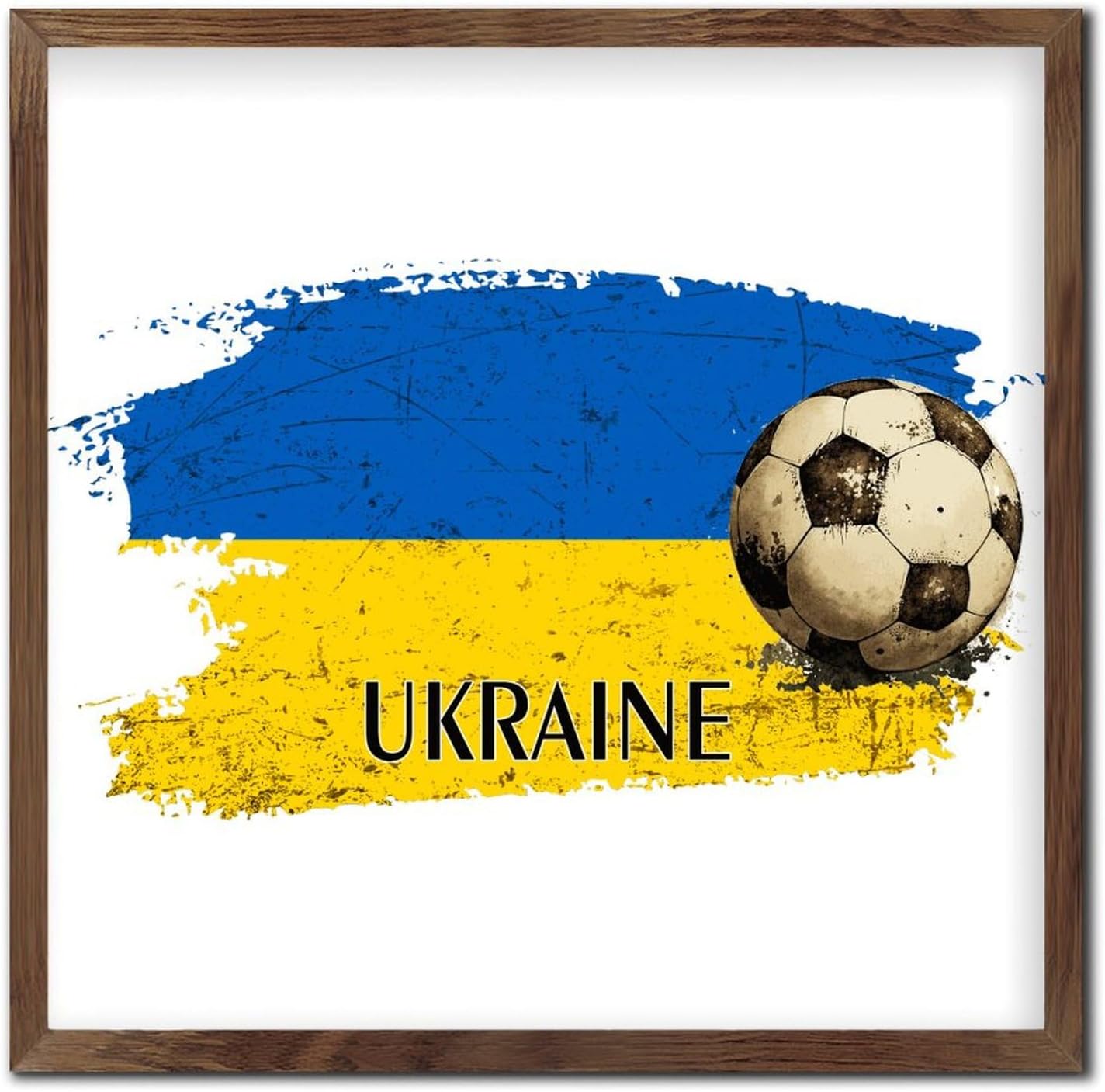 Funny Football Theme Wall Art Sign Ukraine America Flags 7x7