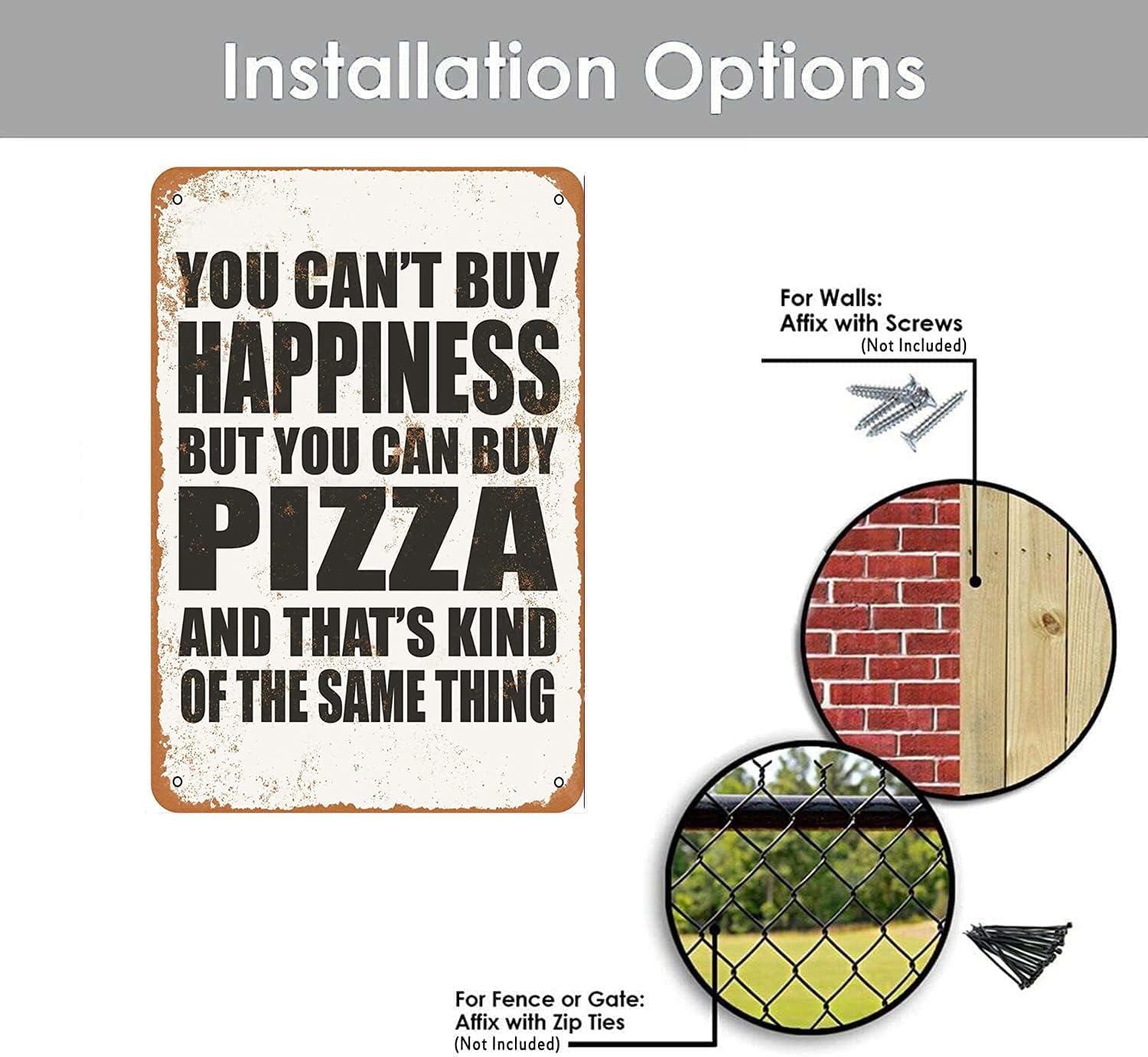 Rugby Field Metal Tin Sign 8x12in 12x17in