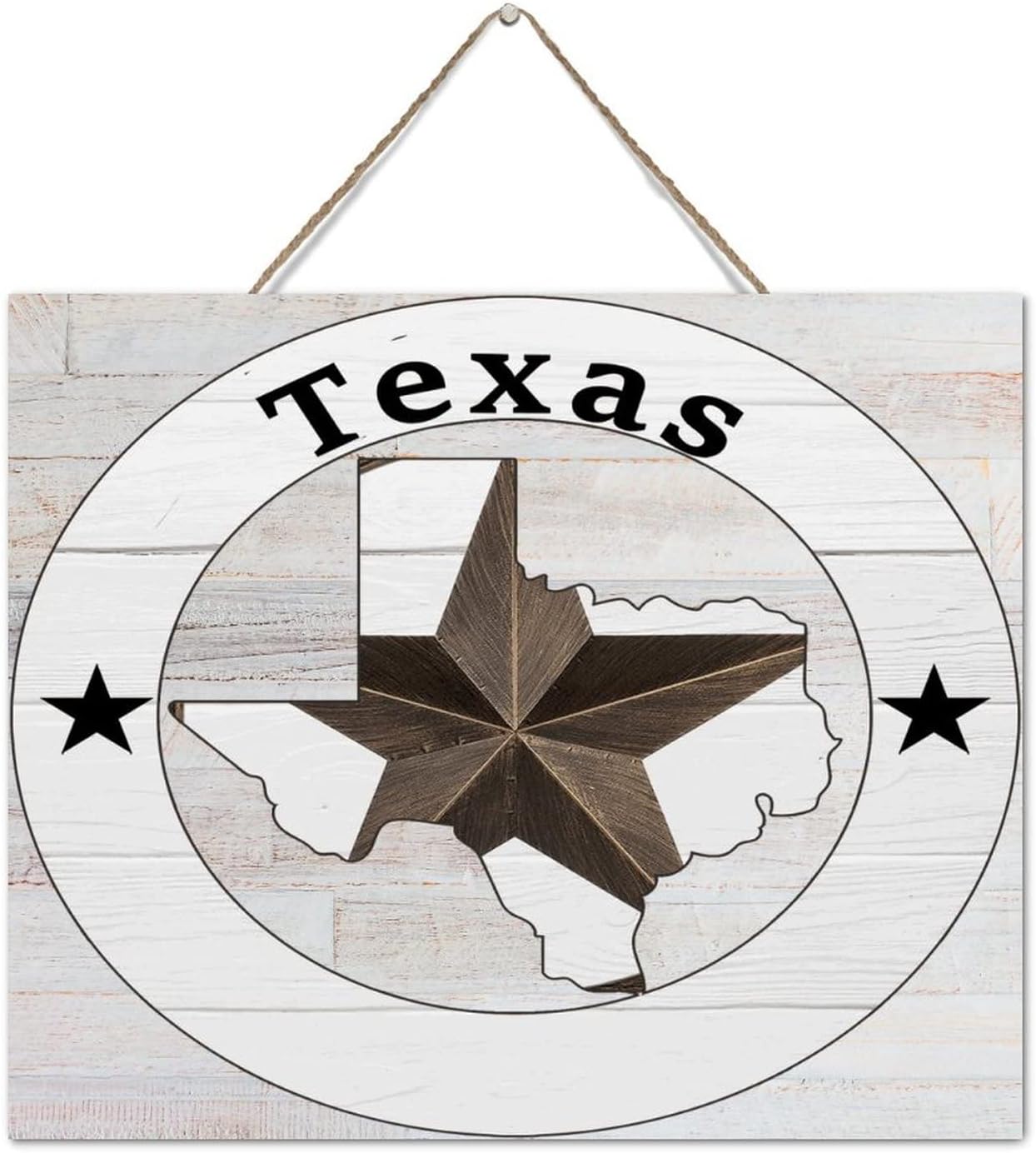 Texas Lone Star Wall Map Wood Sign 10x12 Inch 1