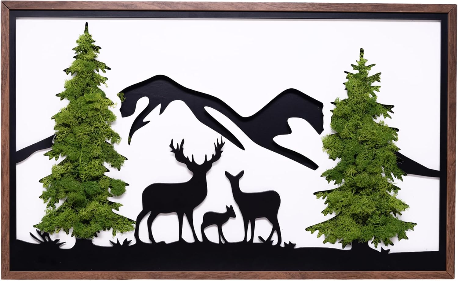 ETICIAN Deer Wall Pediment Metal Art Moss Decor