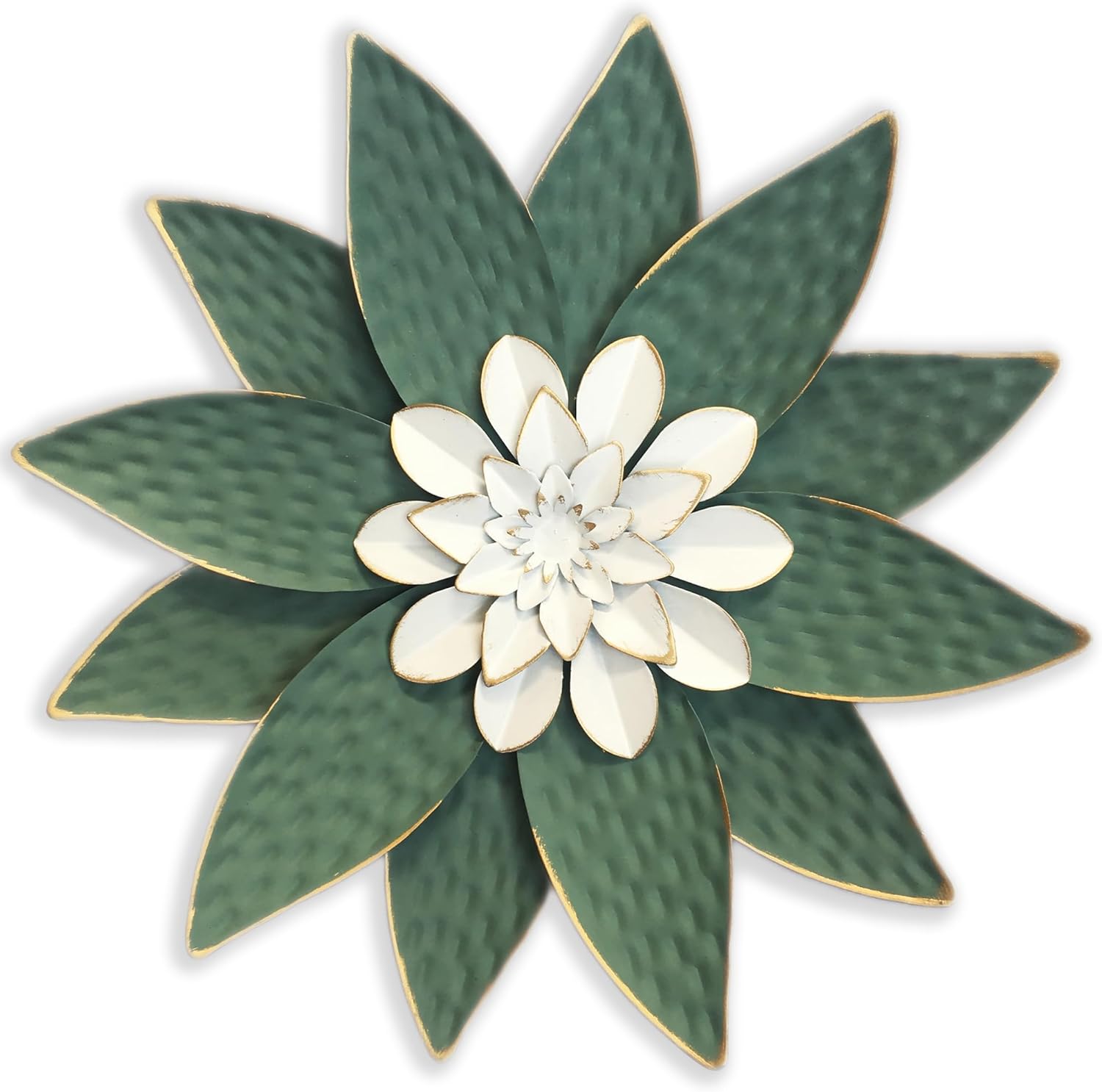 Metal Flower Wall Art Decor 10 Inches Rustic Design