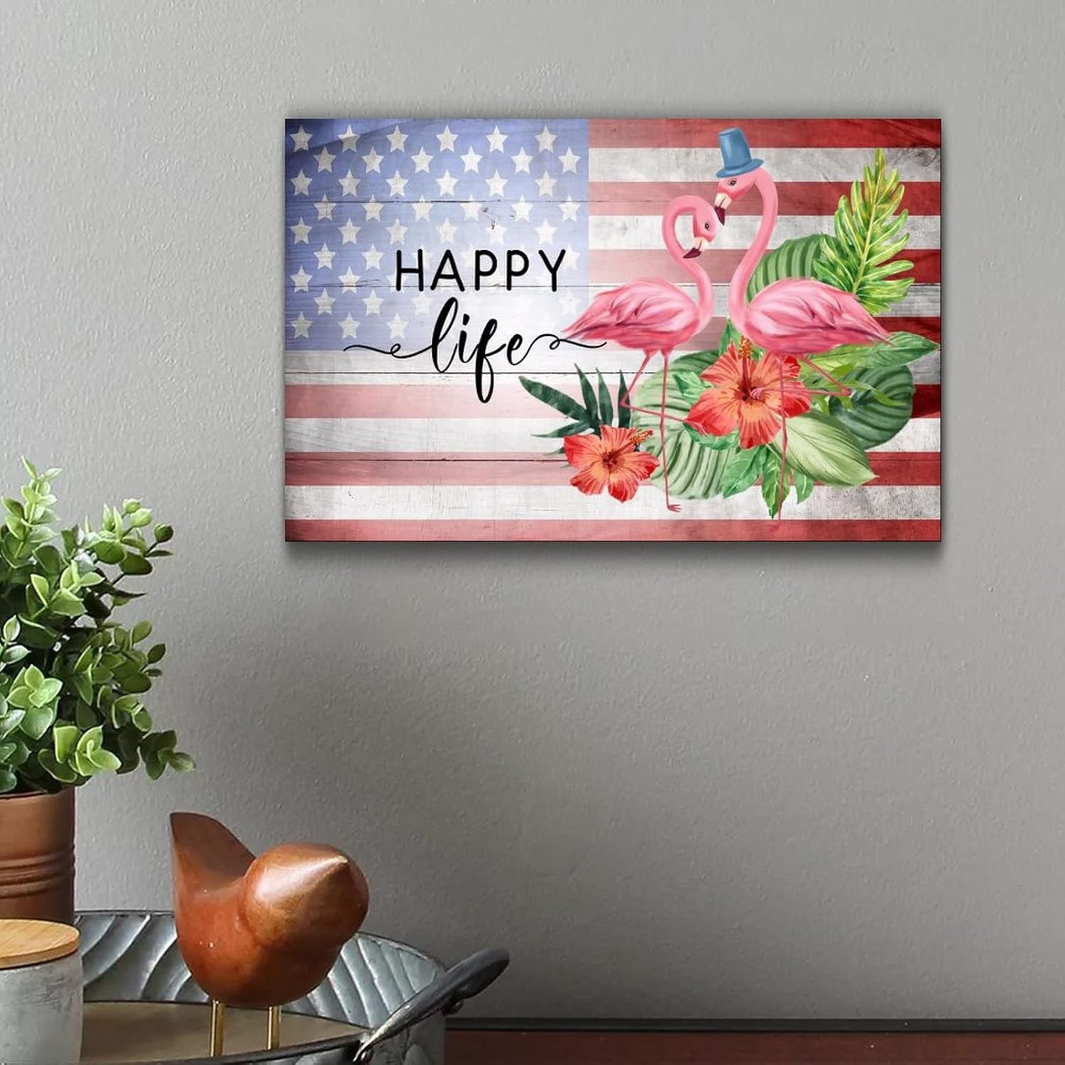 American Patriotic Memorial Day Wooden Plaque 12x16in