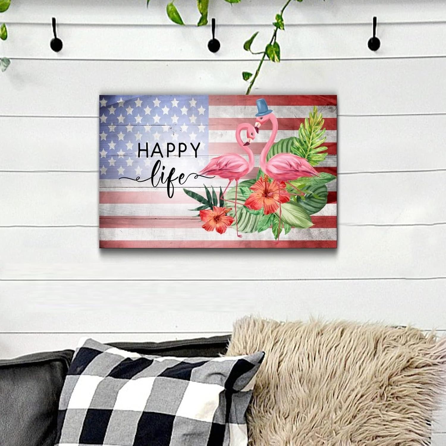American Patriotic Memorial Day Wooden Plaque 12x16in