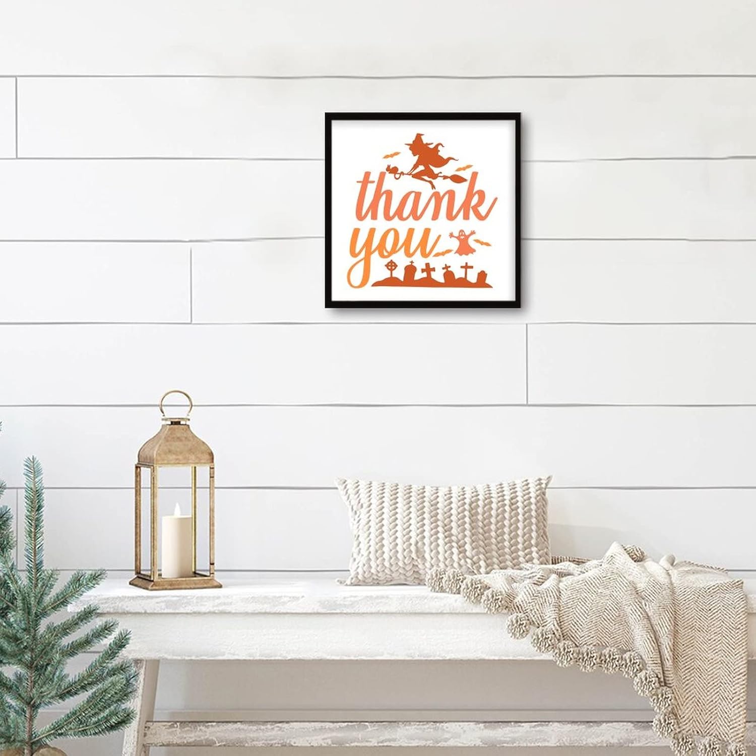 Thank You Sign Wood Framed 7x7 Funny Tombstone Wall Art