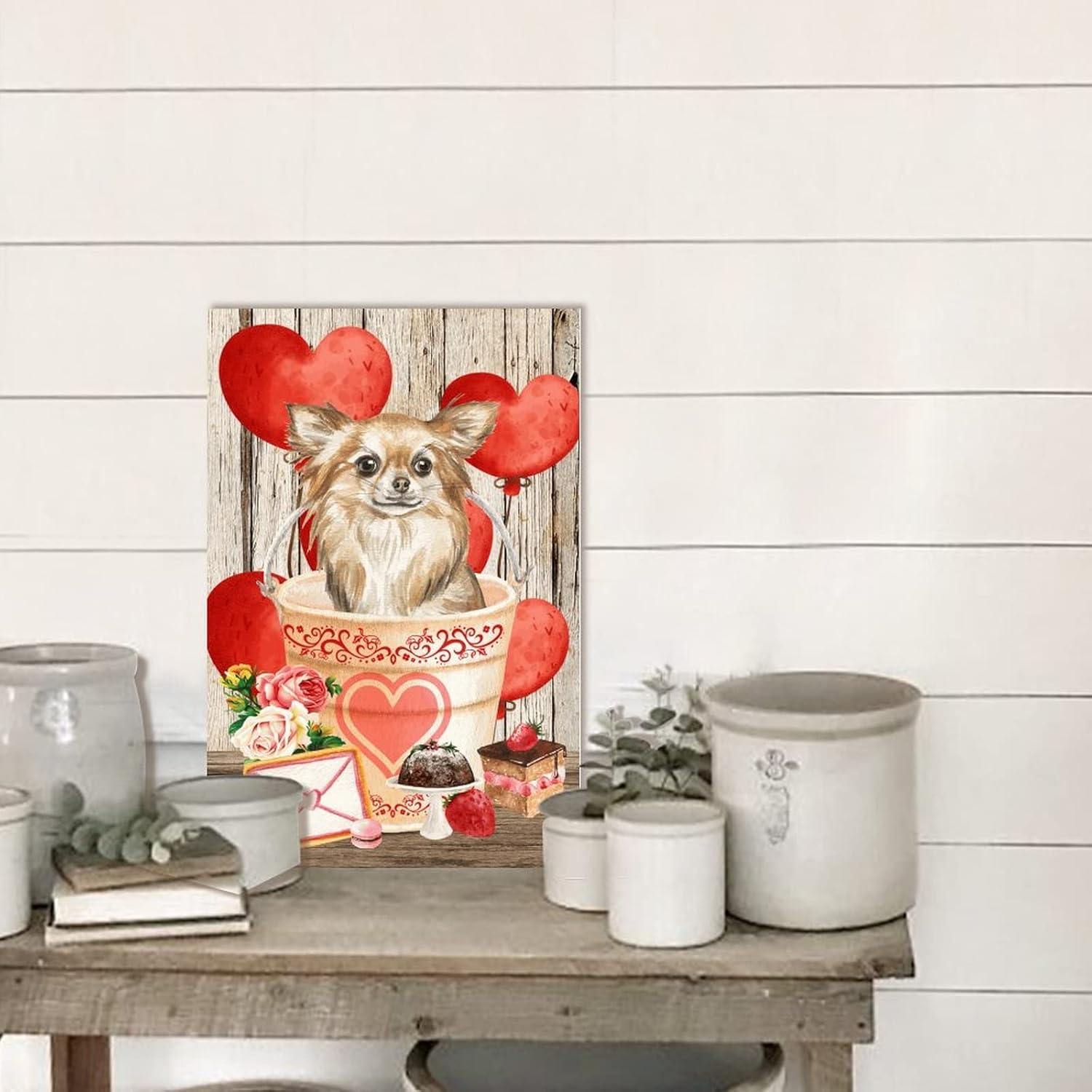 Wooden Heart Wedding Sign 8x12in Rustic Decor Plaque